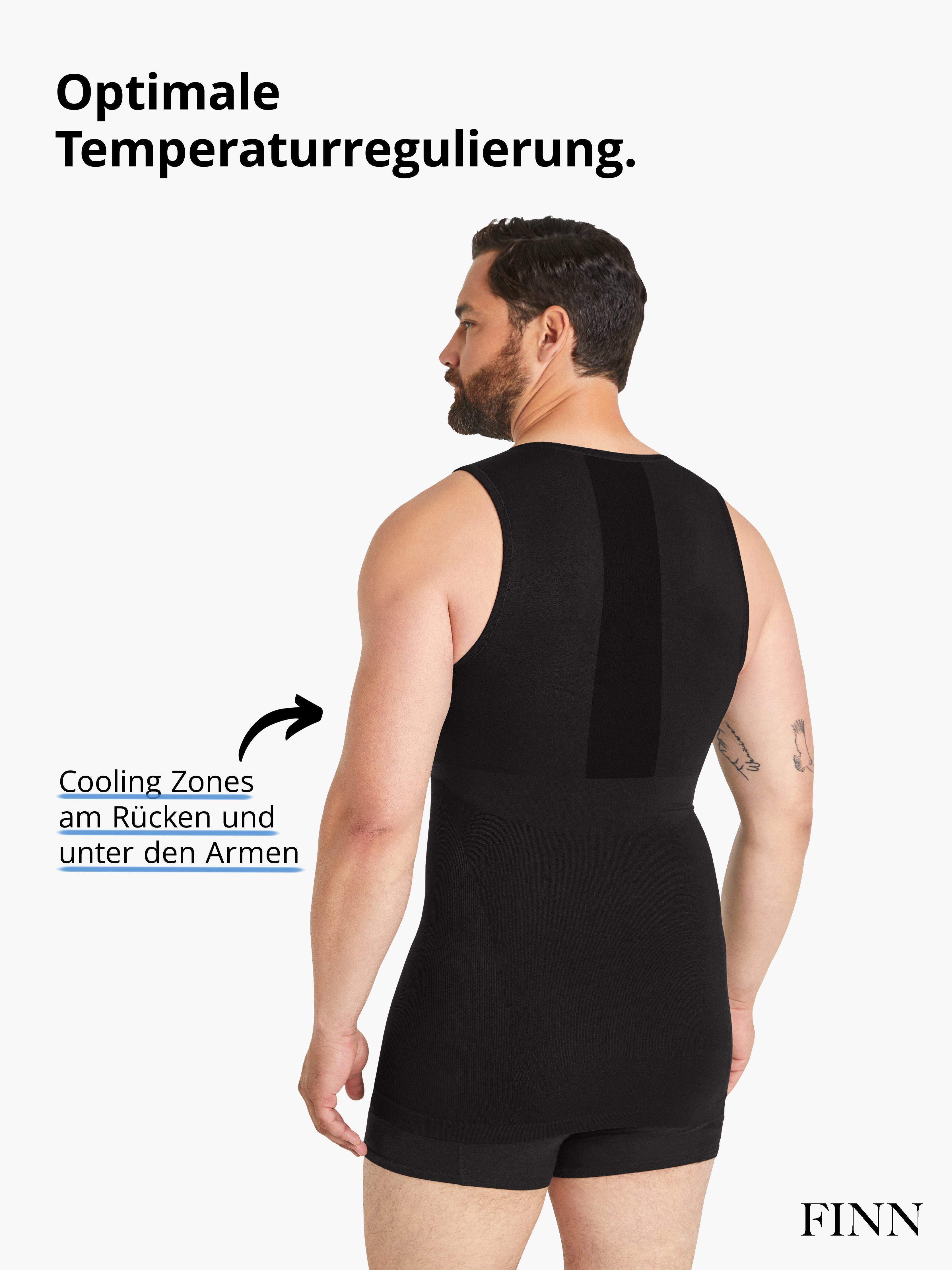 FINN Design Shapinghemd mit extra starker Kompression - Seamless Tank Top Herren ohne Nähte Starker Body-Shaper für einen flacheren Bauch