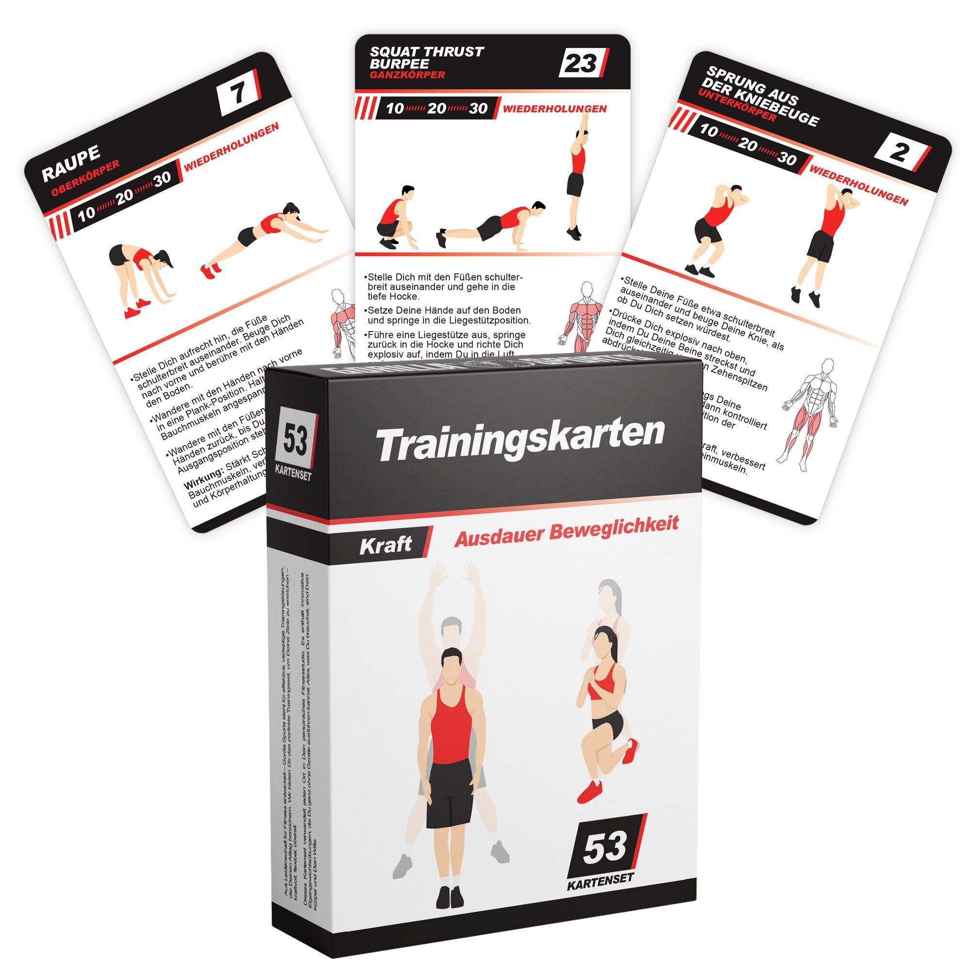 GORILLA SPORTS Trainingshilfe Fitness Trainingskarten