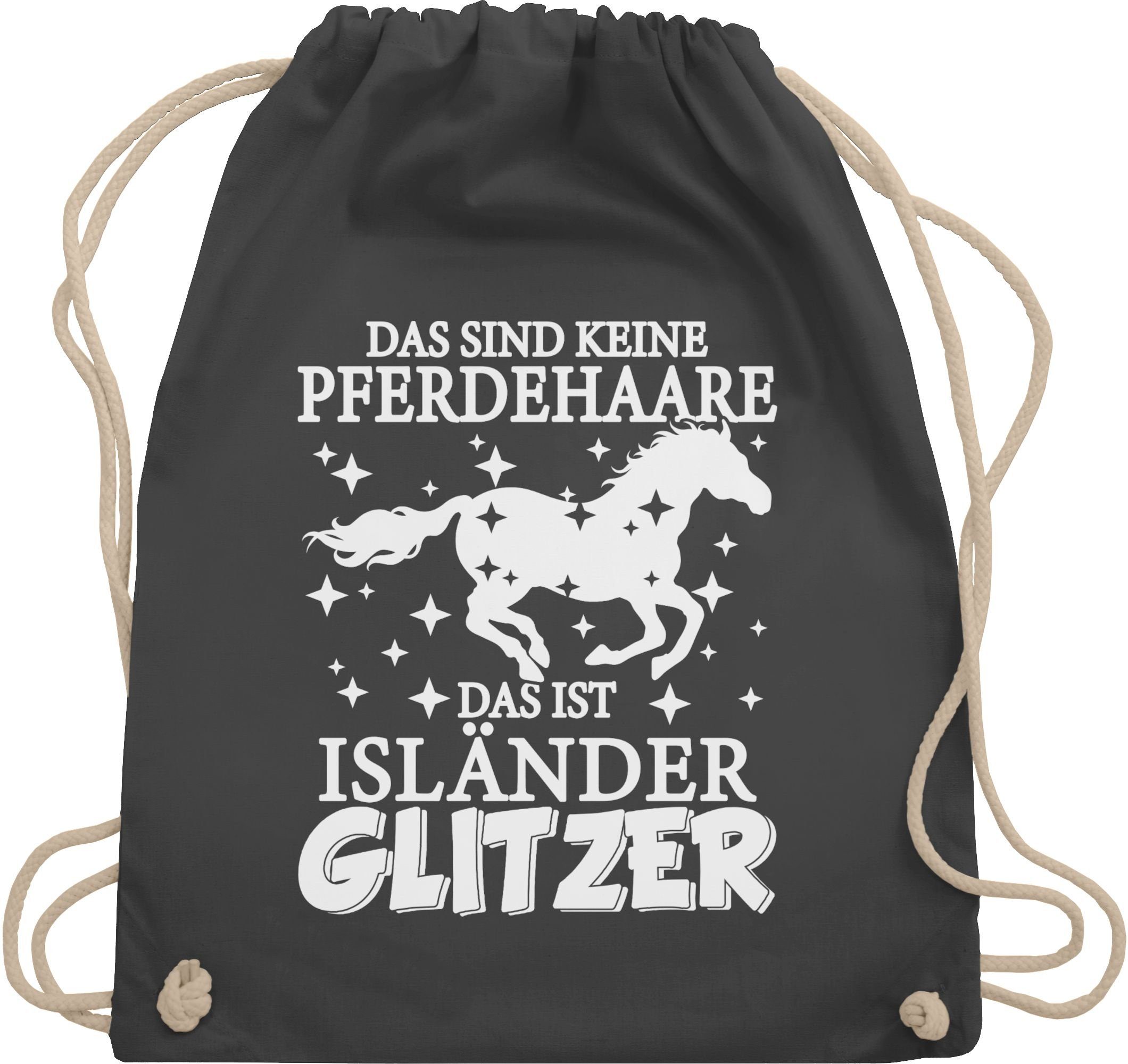 Shirtracer Turnbeutel Das sind keine Pferdehaare - Das ist Isländer Glitzer, Pferd