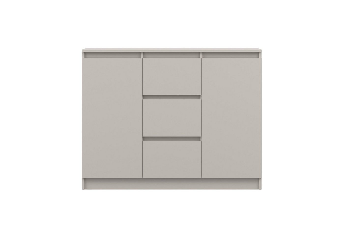 Deine Möbel 24 Kommode SIMO 04, weiß / kaschmir, 120 cm, 2 Türen, 3 Schubladen (Set, 1 St., modernes, zeitloses Design, robuste Verarbeitung, SIMO - Kollektion), ideal für Schlafzimmer, Flur, Kinderzimmer oder Jugendzimmer.