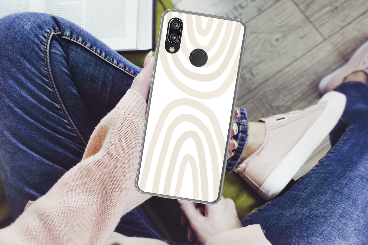 MuchoWow Handyhülle für Huawei P20 Lite (2020) Regenbogen - Pastell - Design - Abstrakt, Handy Case, Silikon, Bumper Case Dünn