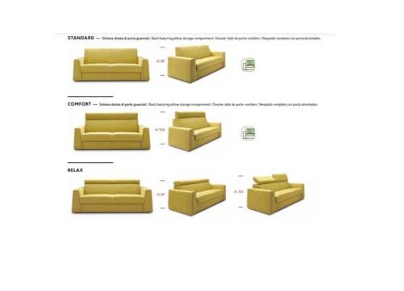 Alfitalia Sitzer Made Stoff Design Sofa 3 Wohnzimmer Couch, JVmoebel in 3-Sitzer Europe Gelb