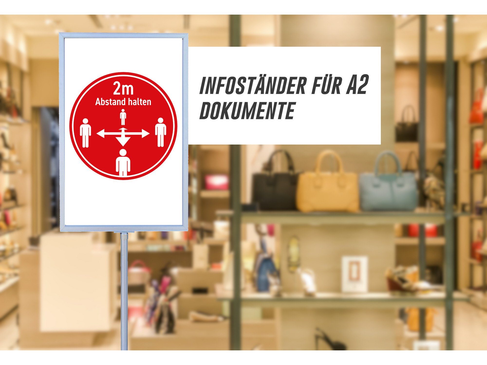 LMG Germany Standtafel Plakatständer DIN A2 Silber, Kundenstopper,  Infoständer, Werbeaufsteller