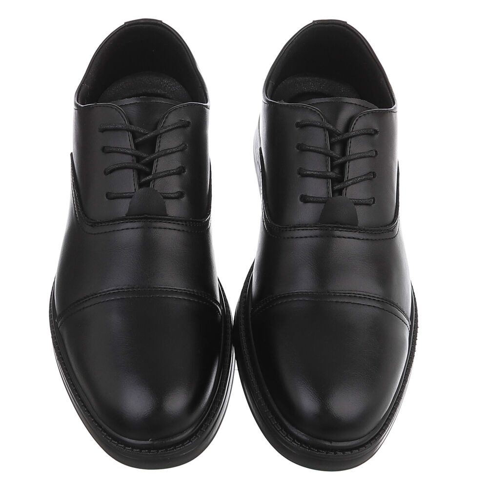 Coolwalk Herrenschnürschuh Elegant mit 4-Loch-Schnürung Schnürschuh (92009969) Blockabsatz Business-Schuhe in Schwarz – Bild 4 von 5