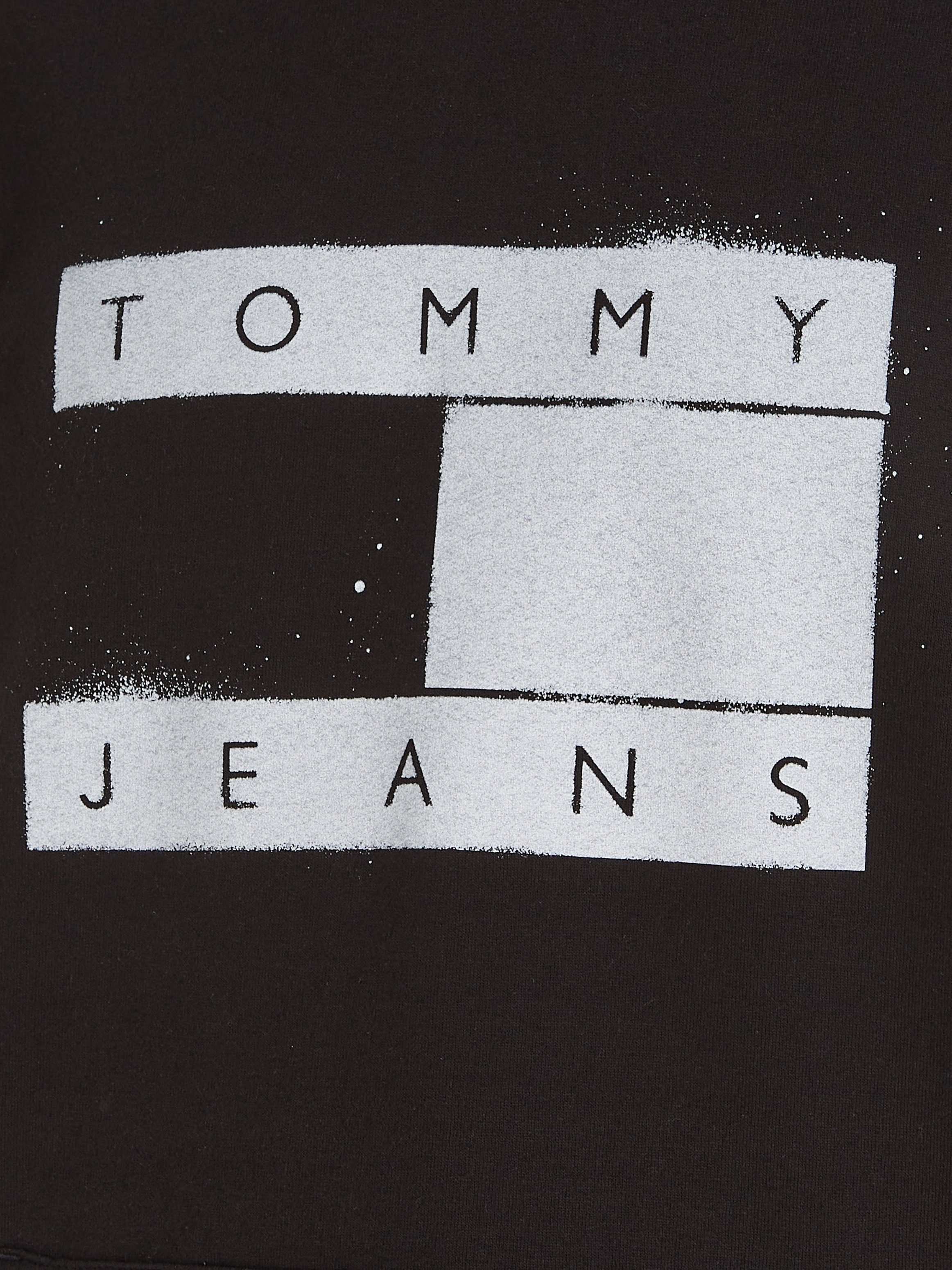 FLAG SPRAY TJM Jeans REG Kapuzensweatshirt Black HOODIE Tommy