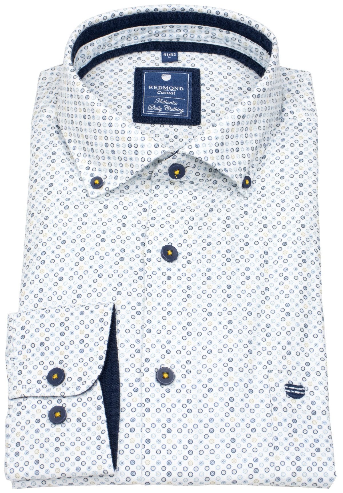 Redmond Langarmhemd Button-Down-Kragen günstig online kaufen