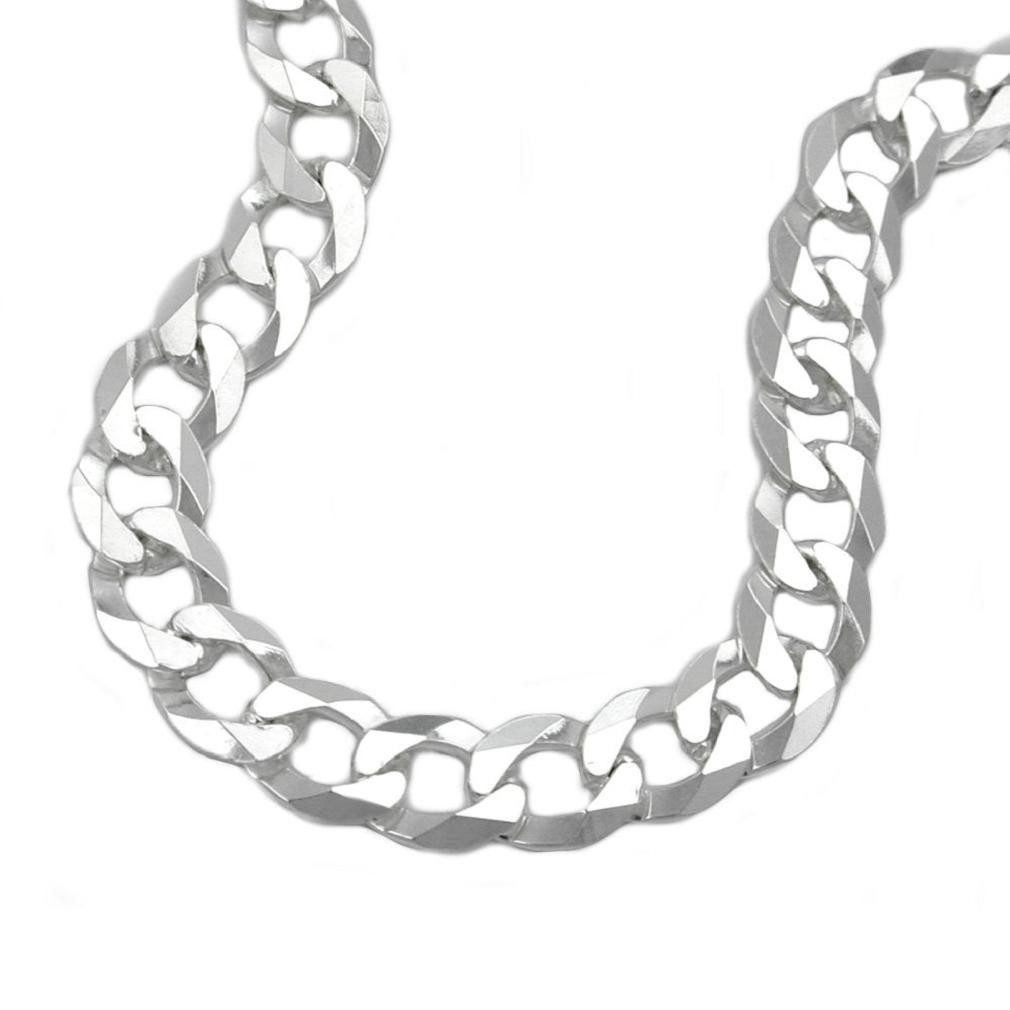 unbespielt Gliederarmband Armband 6,7 mm Panzerkette flach 925 Silber 21 cm kleine Schmuckbox, Silberschmuck für Damen und Herren