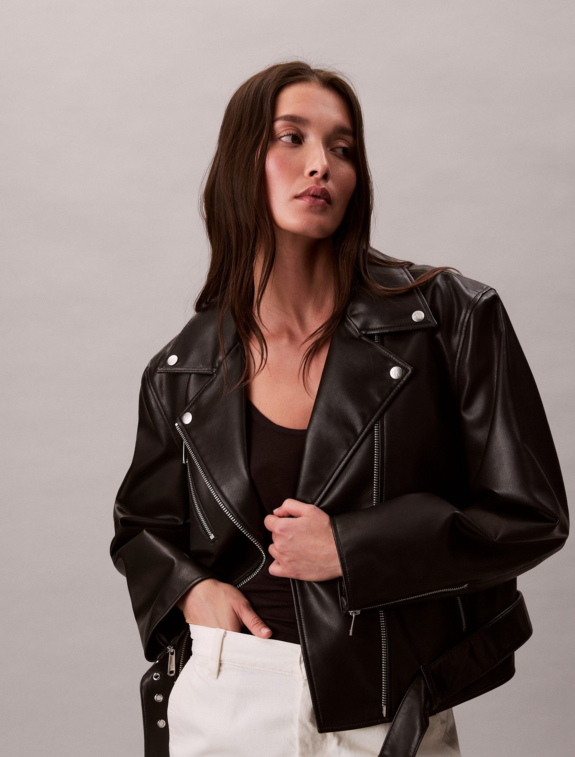 Calvin Klein Jeans Lederimitatjacke FAUX LEATHER günstig online kaufen