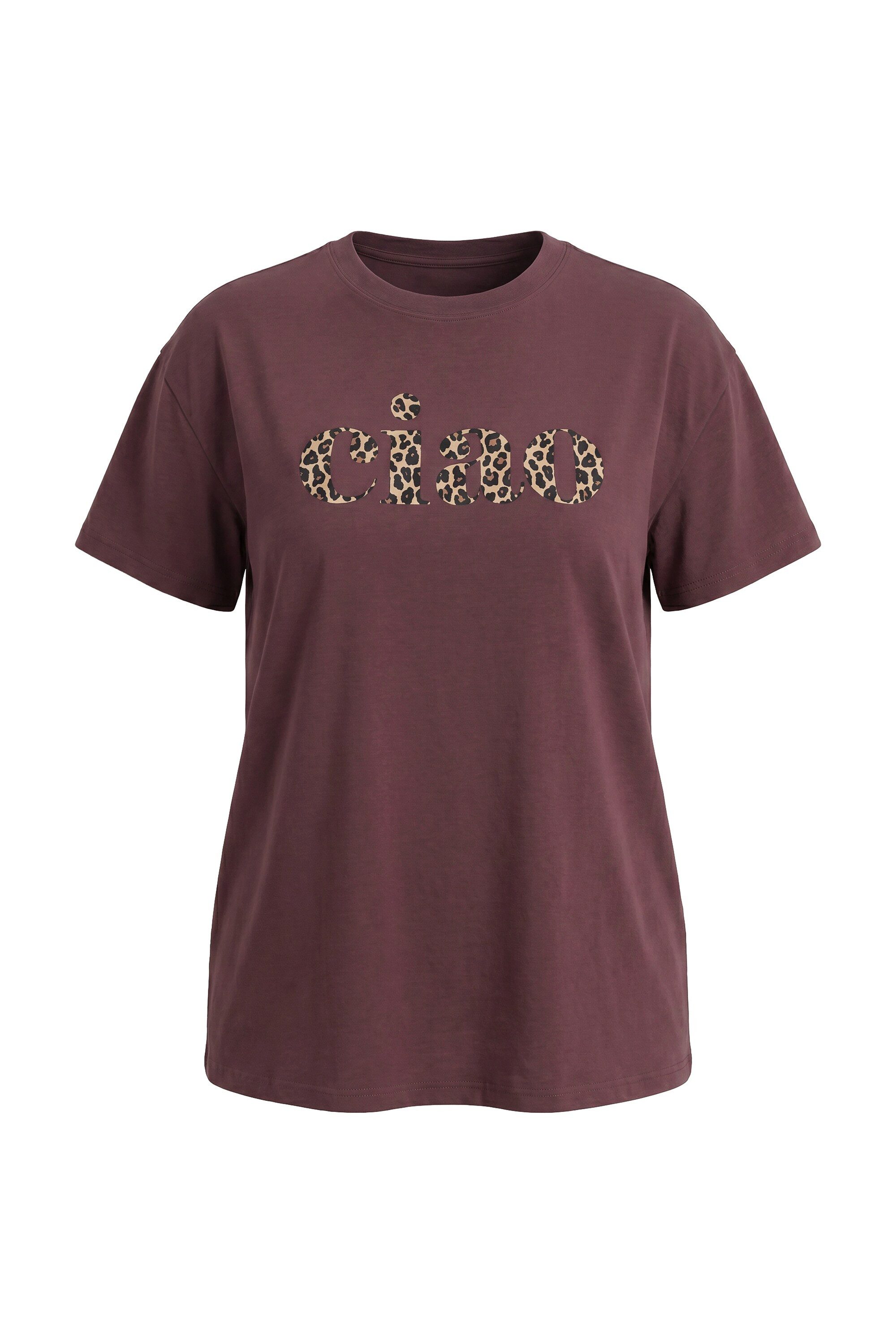MIAMODA T-Shirt T-Shirt Boxy Fit Leo-Schriftzug