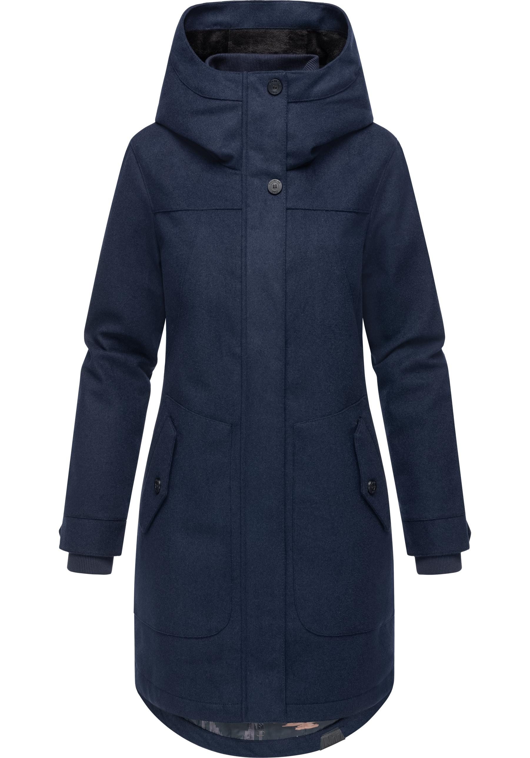 Ragwear Wintermantel Jannisa Coat Klassischer Damen Kurzmantel mit Kapuze – Bild 4 von 5