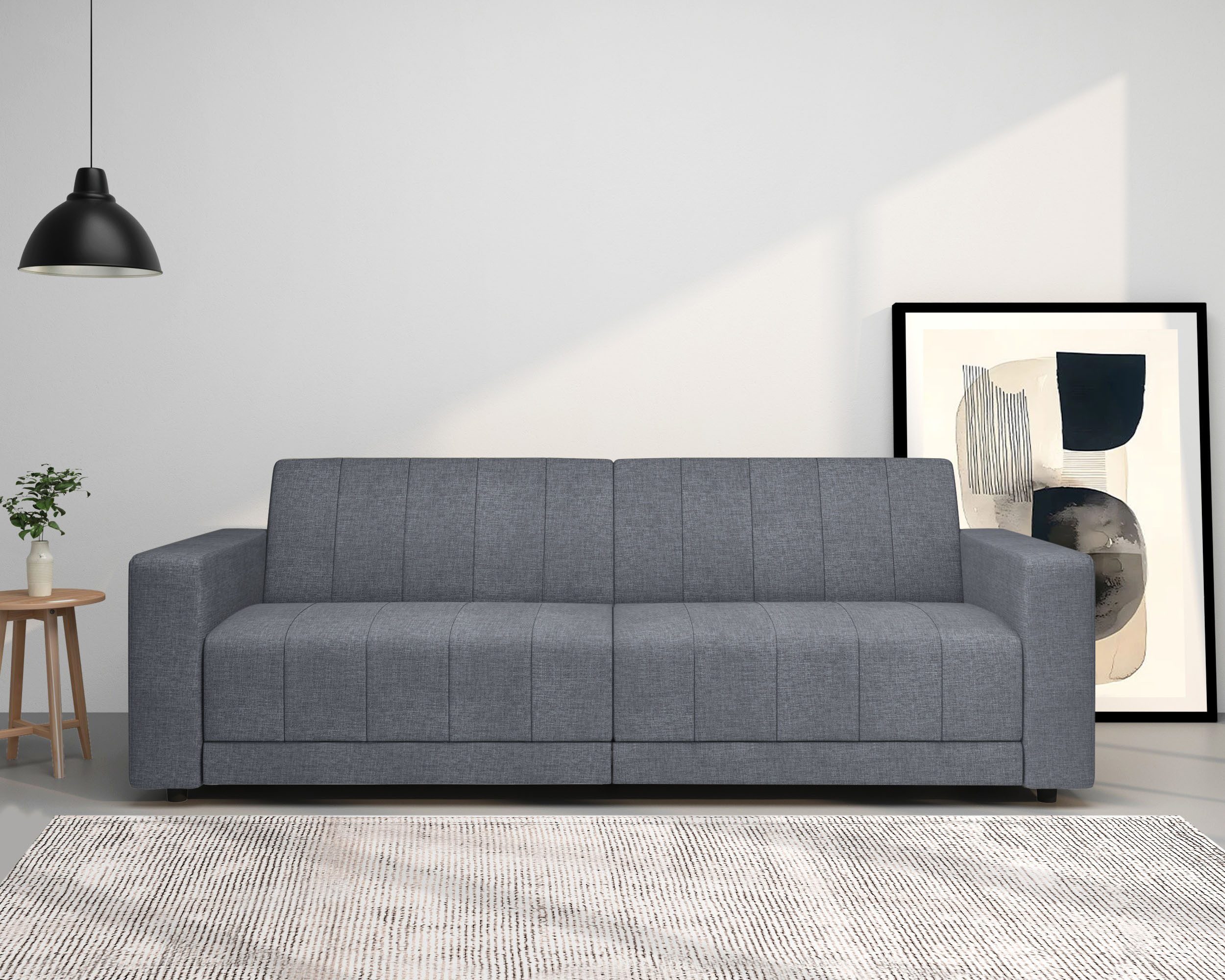 Dorel Home 3-Sitzer Allie II Schlafsofa 225 cm, Bett-Funktion (108/190cm), Rückenlehne 2-teilig, mit Steppung