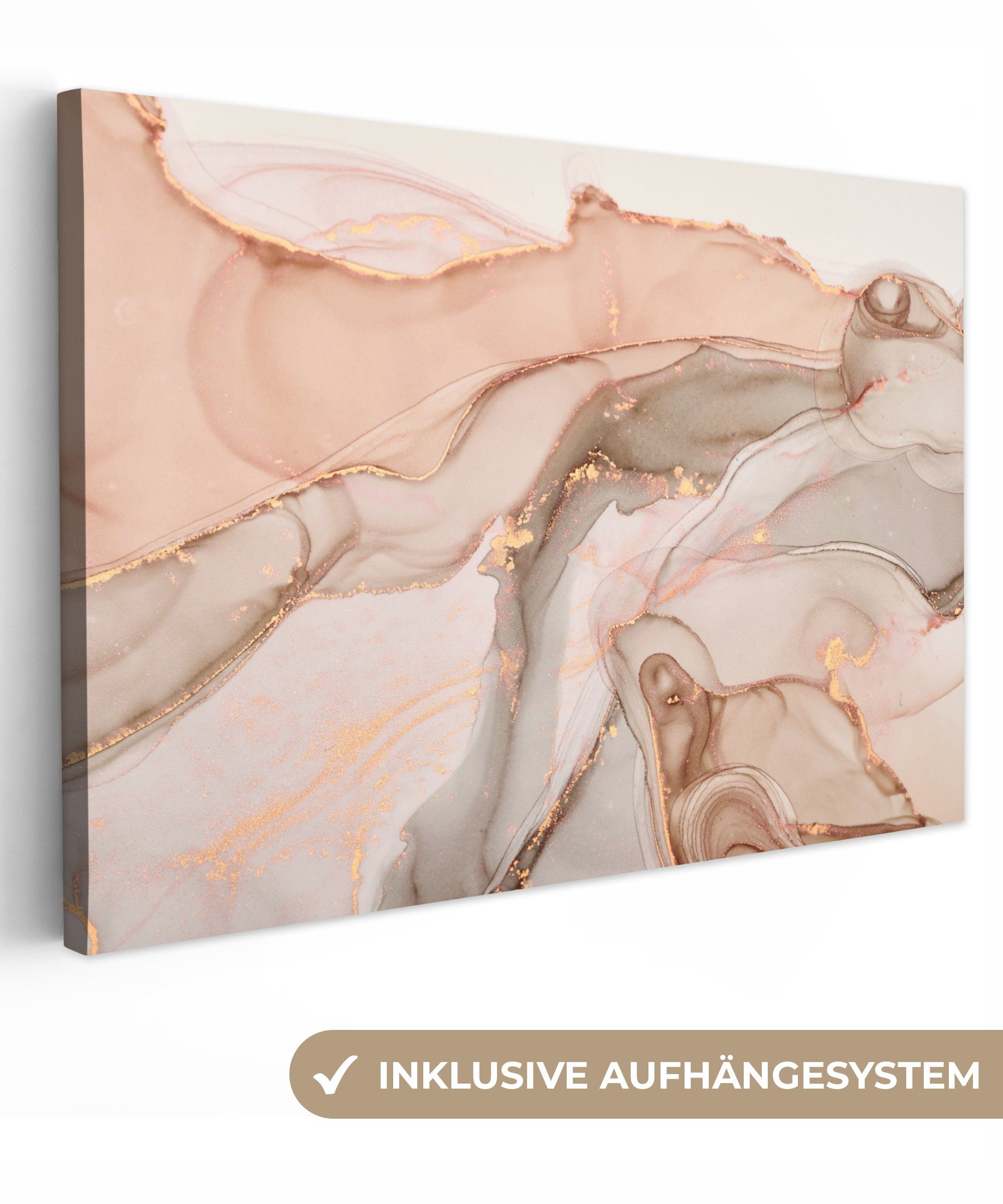 OneMillionCanvasses® Leinwandbild Marmor - Rosa - Rosa, Fotodruck (1 St), L günstig online kaufen