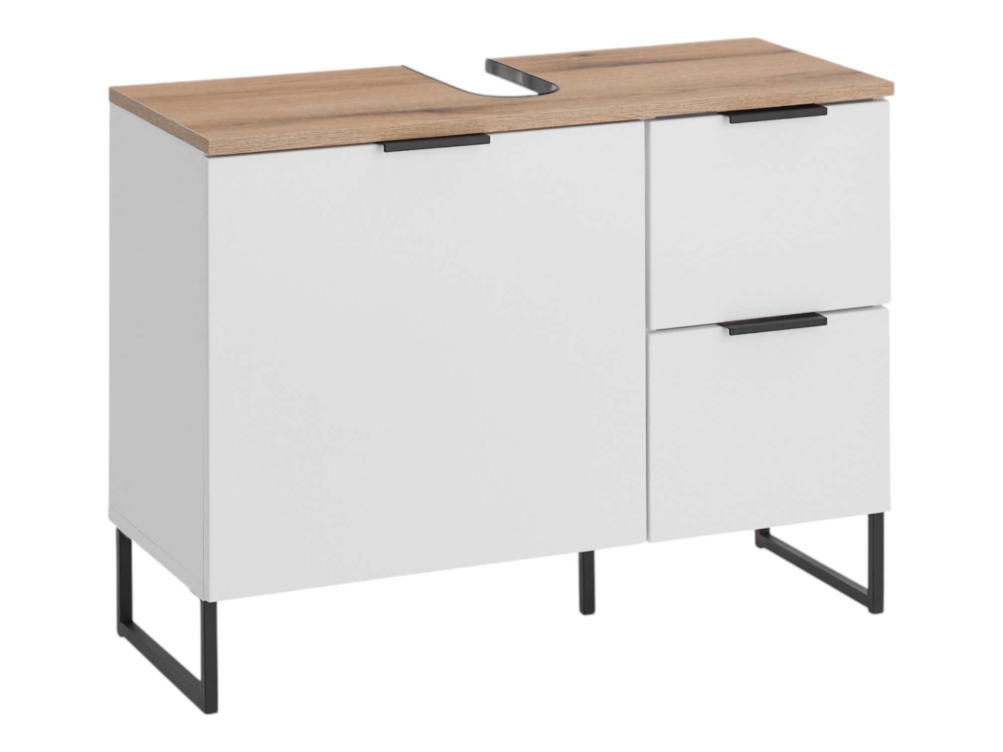 moebel-dich-auf Waschbeckenunterschrank Aspen 80 80 x 60 x 35 cm, Schwarz m günstig online kaufen