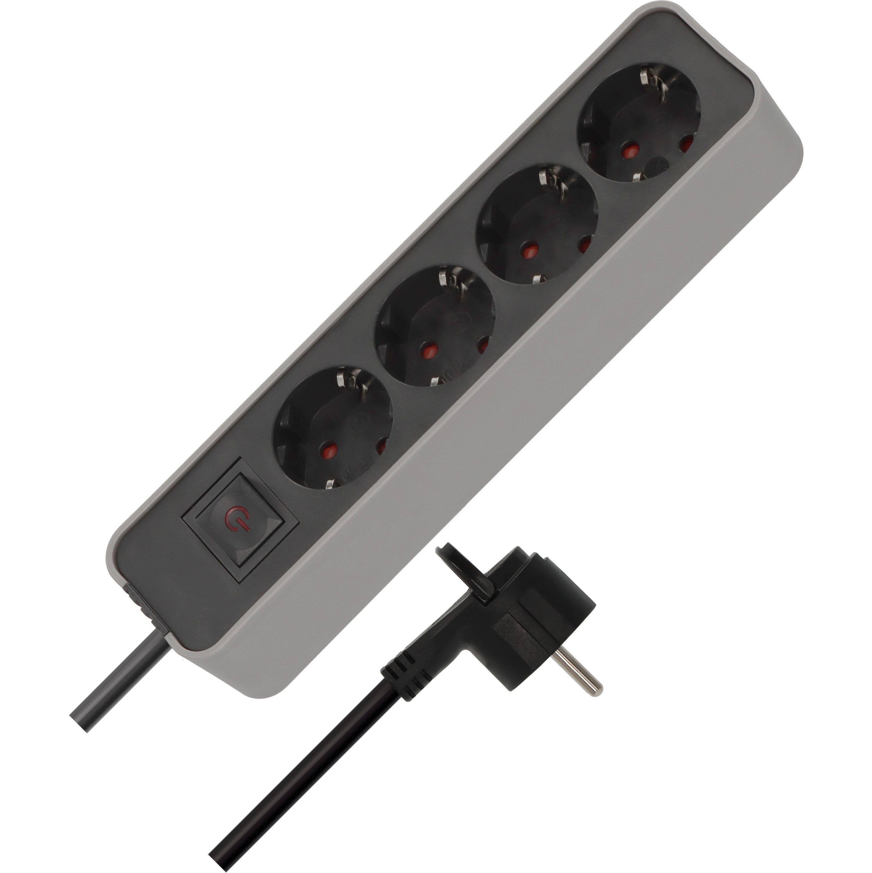 Brennenstuhl Steckdosenleiste 4-fach mit Schalter, Flachstecker und 1,4m Kabel Steckdosenleiste 4-fach (Kabellänge 1.4 m)