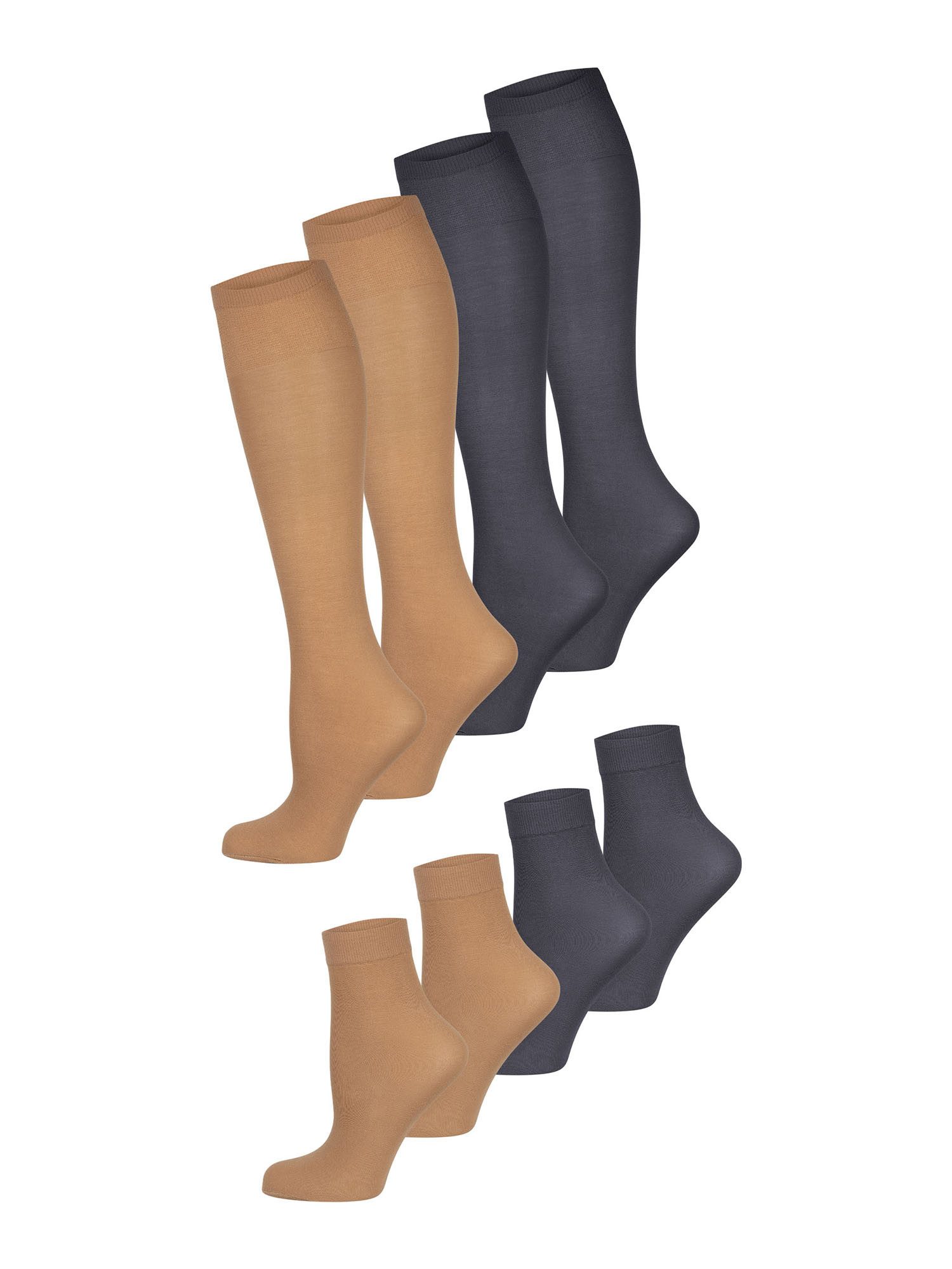 Nur Die Basicsocken Strümpfe & Söckchen Cotton 60 DEN (8-Paar) Socken, Baumwollsocken, Alltagsocken