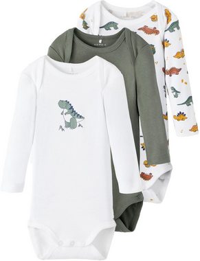 Name It Langarmbody NBMBODY 3P LS LAUREL WREATH DINO (Packung, 3-tlg)