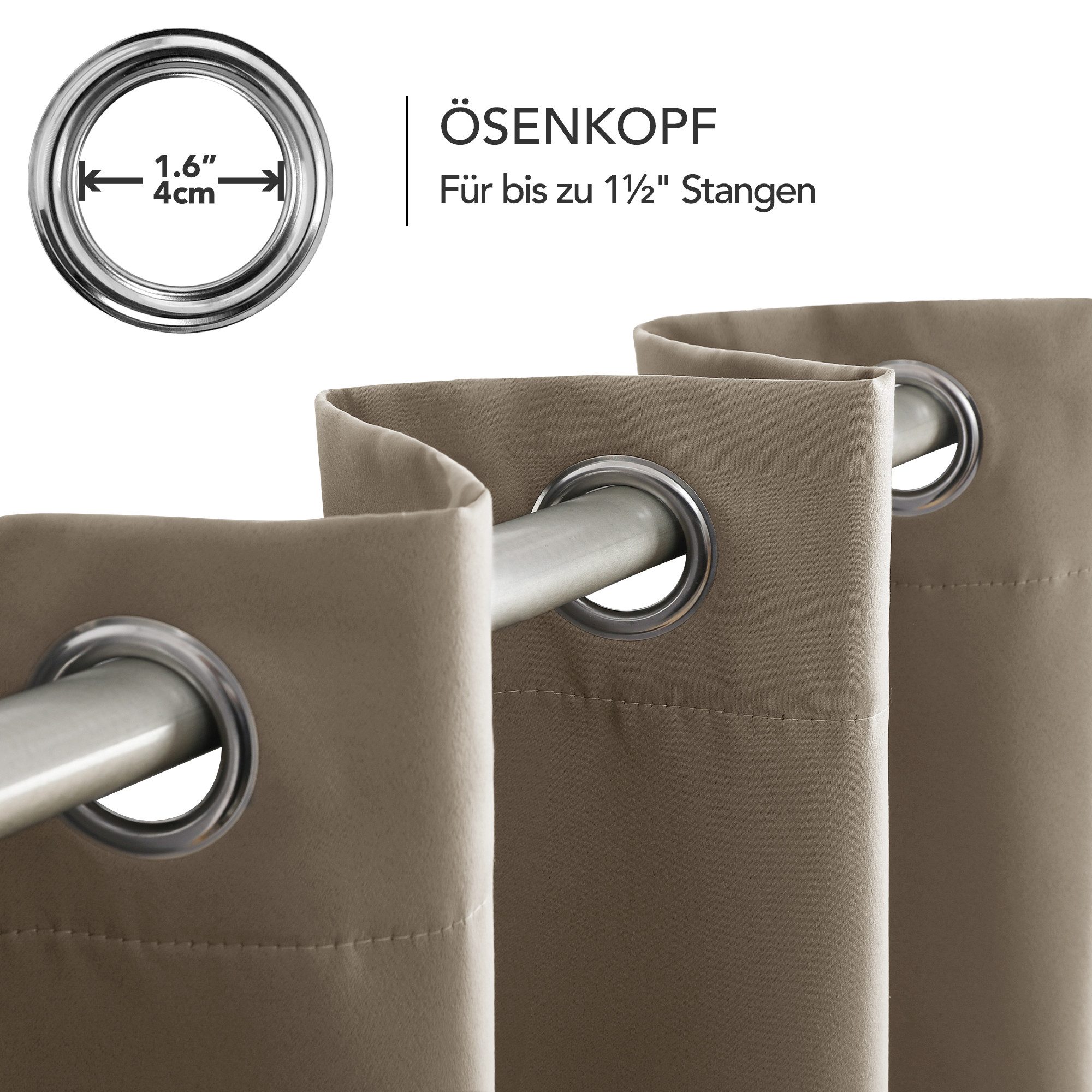 Deconovo Verdunkelungsvorhang Gardinen mit Ösen Blickdichte günstig online kaufen