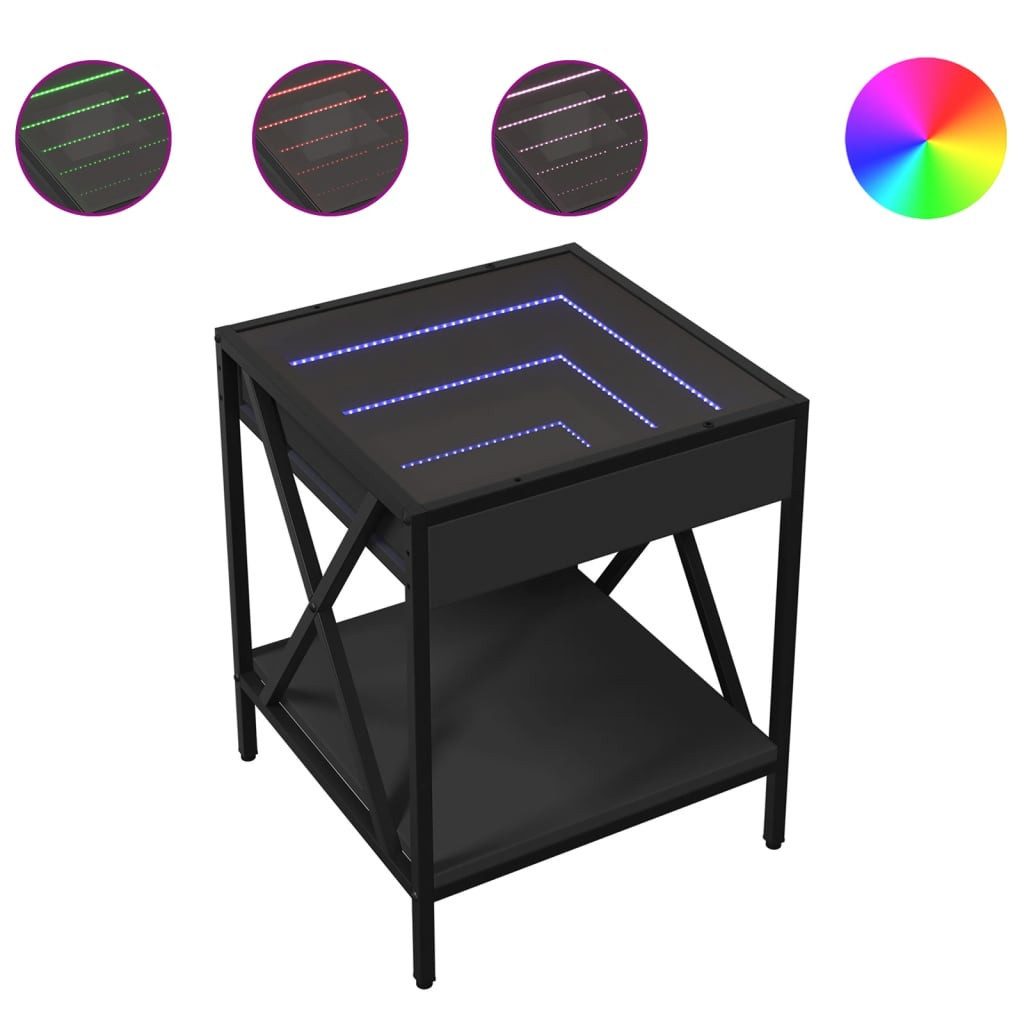 vidaXL Couchtisch Couchtisch mit Infinity-LED Schwarz günstig online kaufen