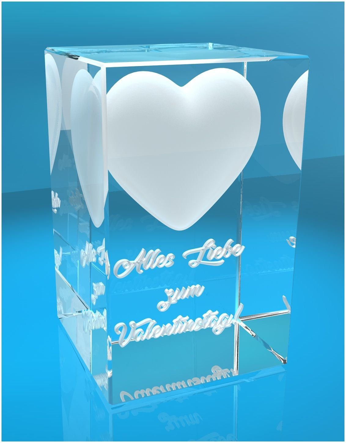 VIP-LASER Dekofigur 3D Glasquader I Herz I Alles Liebe zum Valentinstag!, H günstig online kaufen