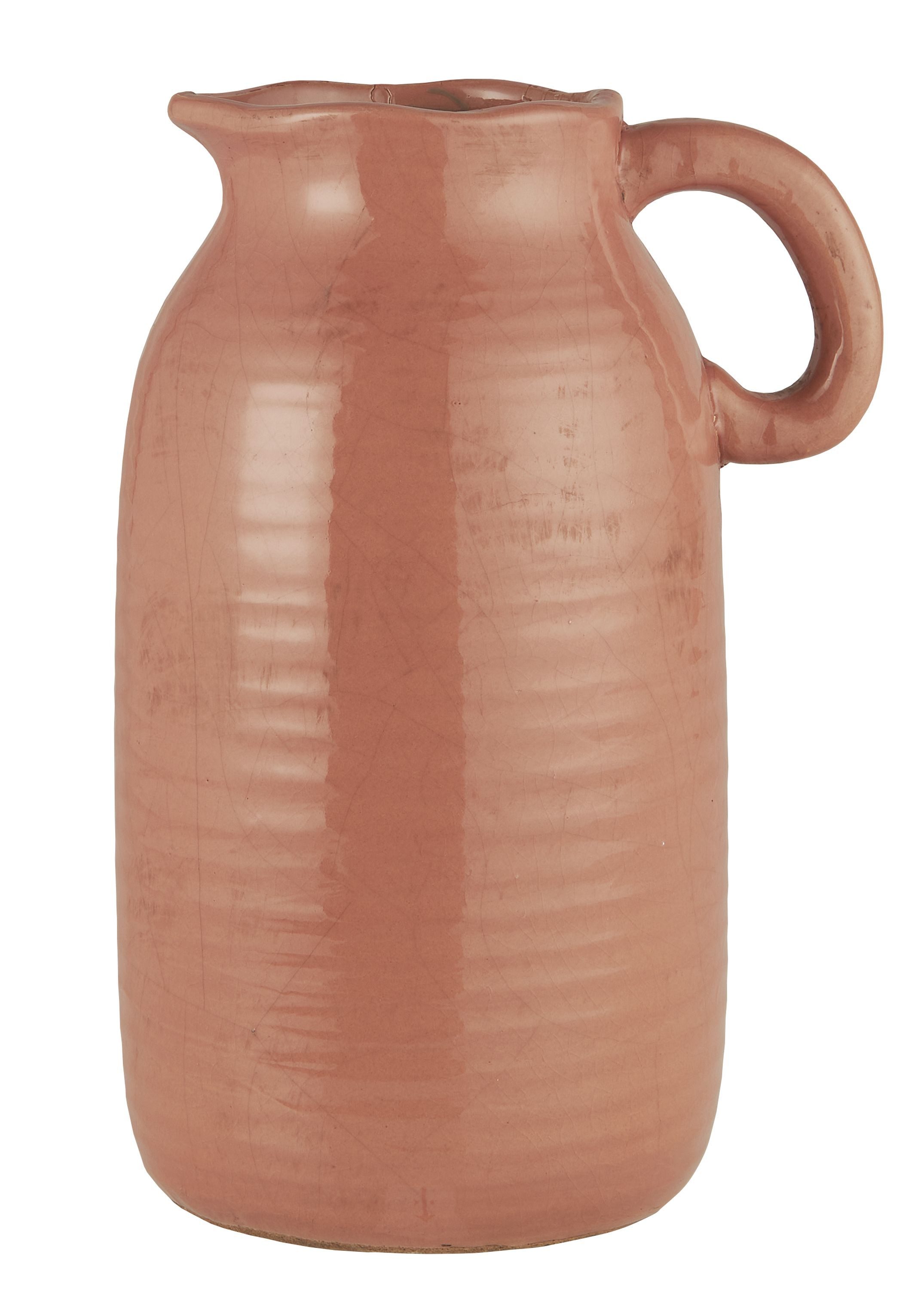 Ib Laursen Dekovase Ib Laursen - Vase Blumenvase mit Henkel H 24,5 cm Keramik Rot-Braun
