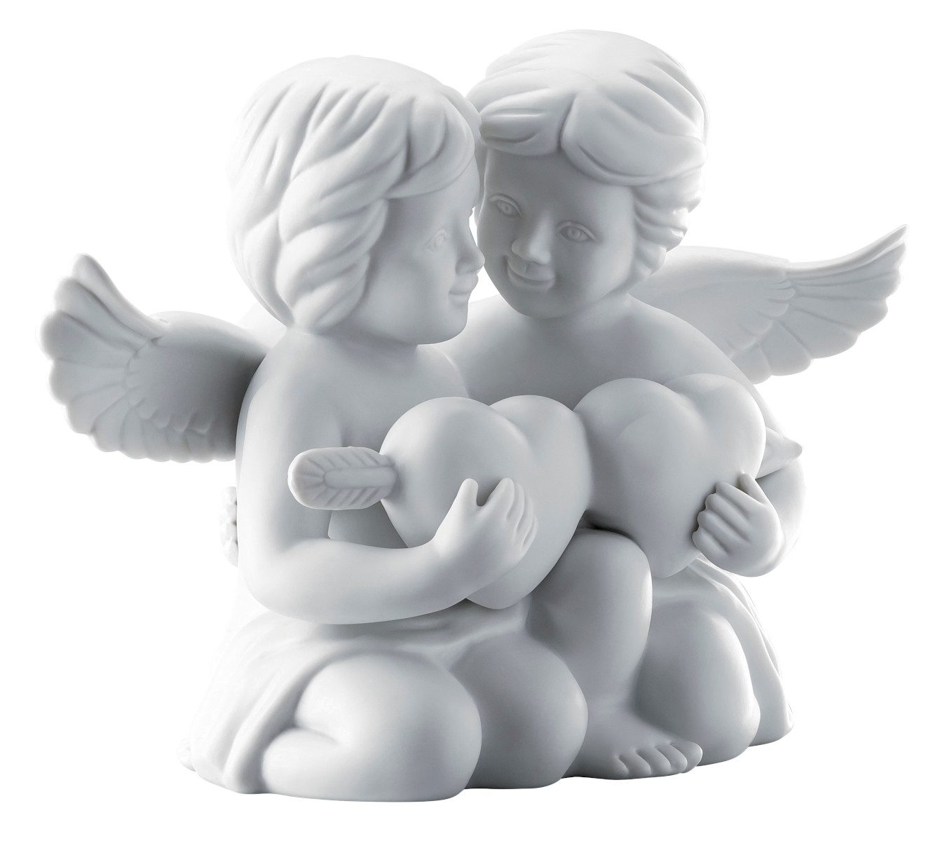 Rosenthal Dekofigur Engelpaar mit Herz mittel Weiss matt 11 cm, Figuren günstig online kaufen