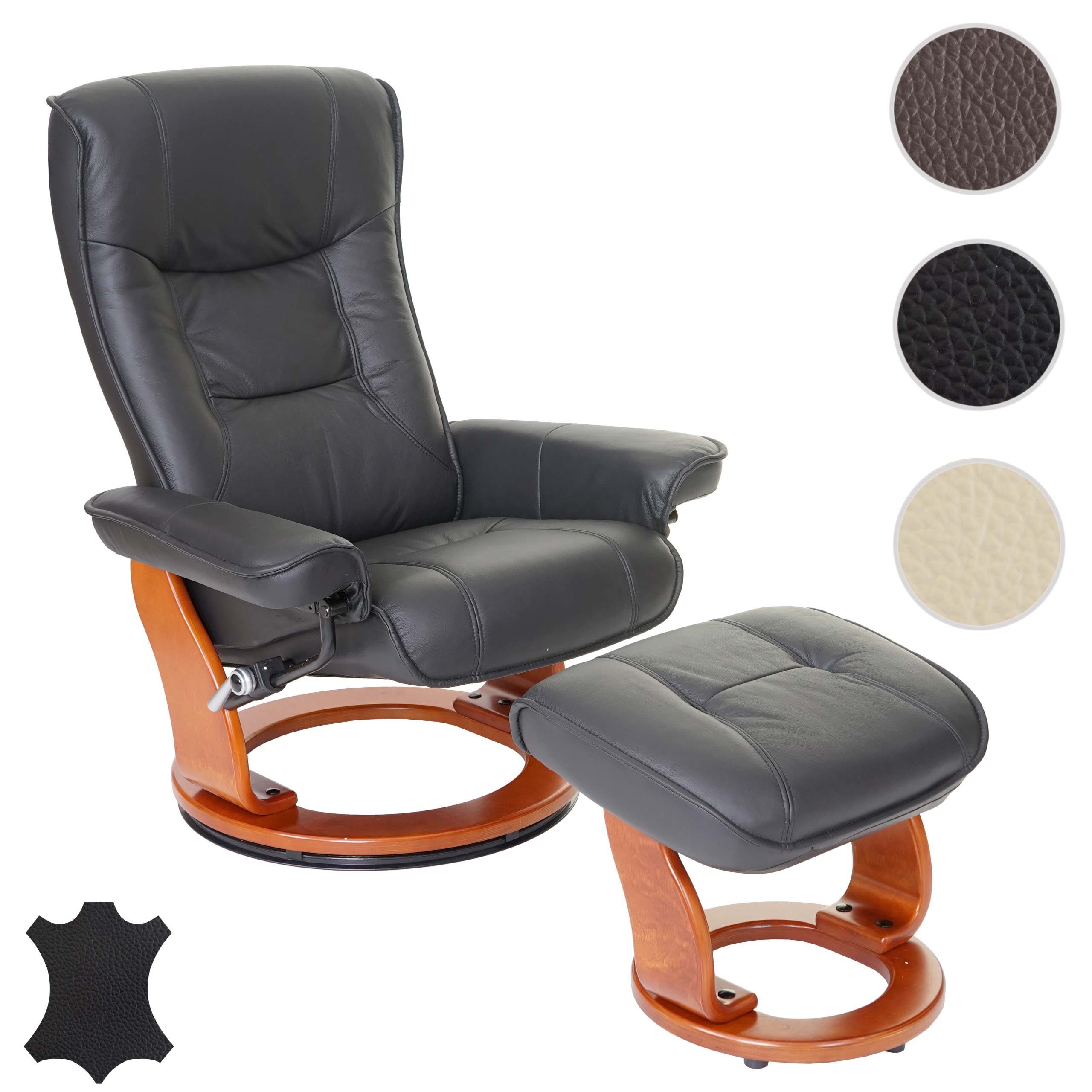 Polsterung, Halifax, honigfarben furniture Relaxsessel inklusive höhenverstellbar Fußhocker, schwarz, dicke MCA Armlehne
