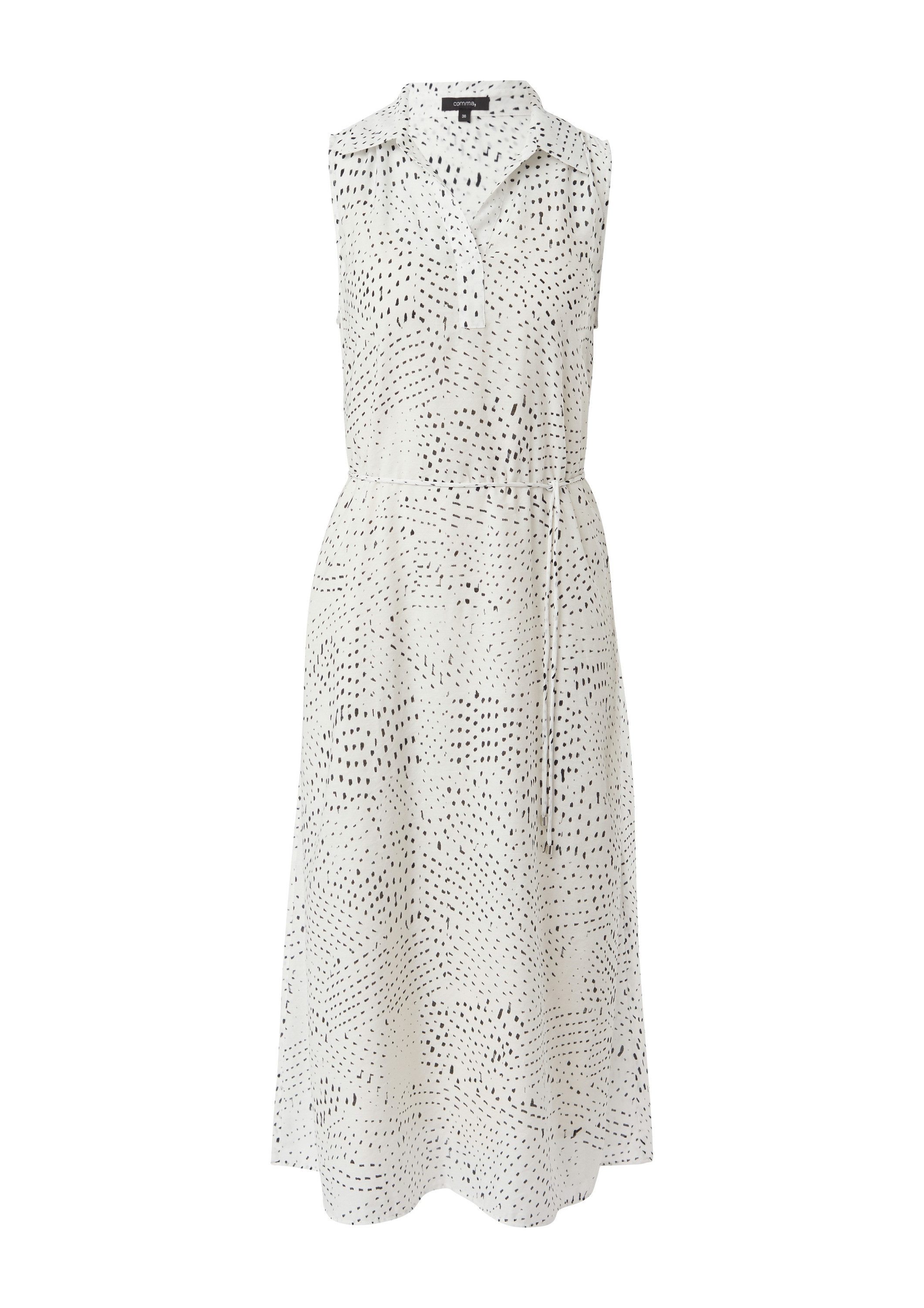 comma Midikleid Kleid Ärmelloses Midikleid mit Gürtel