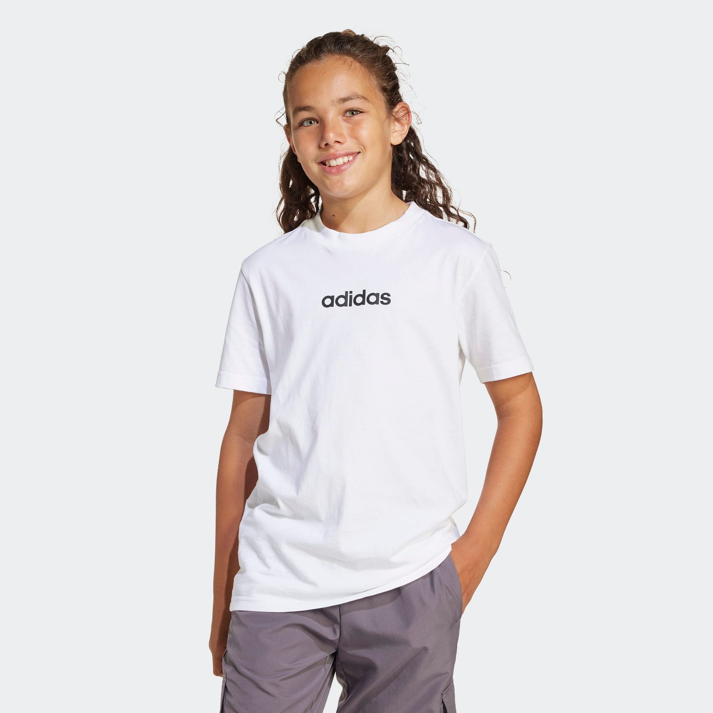 adidas Sportswear T-Shirt J LIN TEE 160 sportlicher Stil, Rundhalsausschnitt, lässige Passform