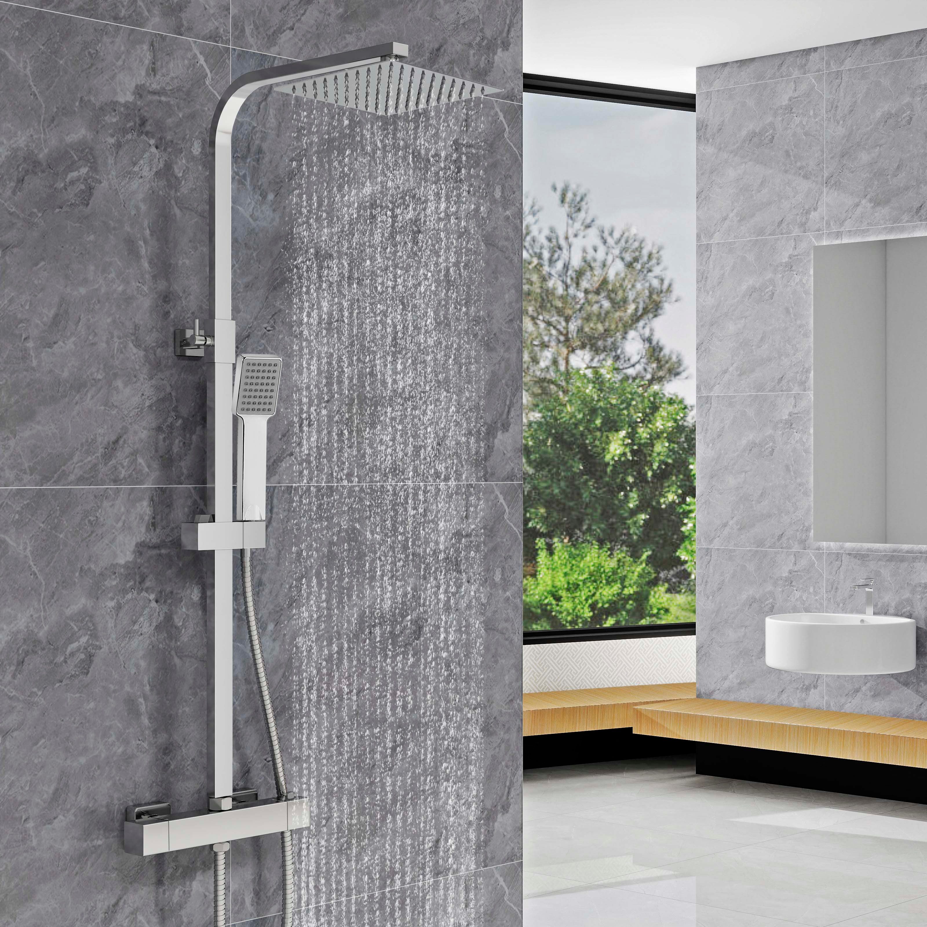 Aica Sanitär Duschsystem Thermostat Duscharmatur Regendusche günstig online kaufen