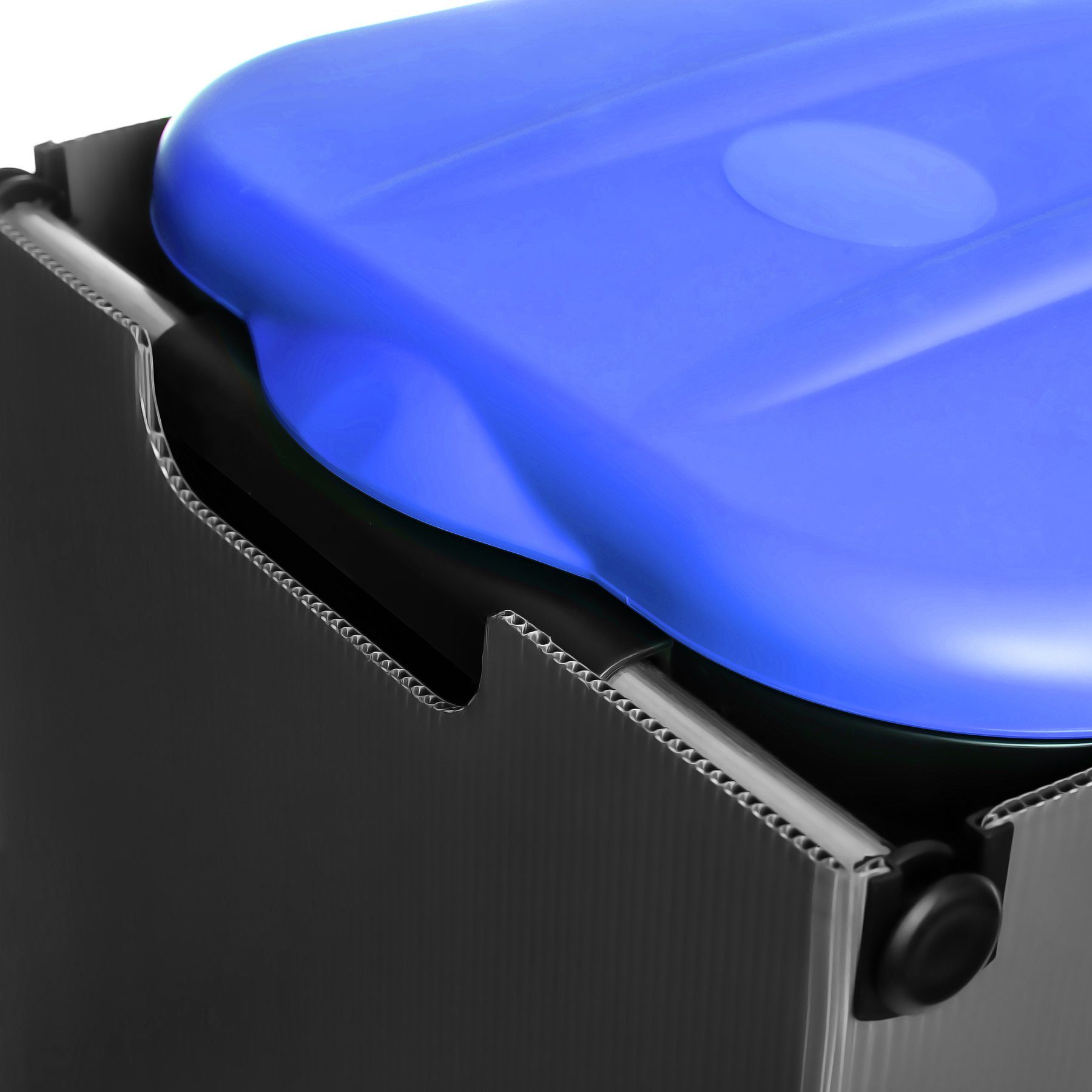 Sichtschutz Mülltrennsystem Müllsackständer BigDean mit Blau Mülleimer 80L Müllsackhalter