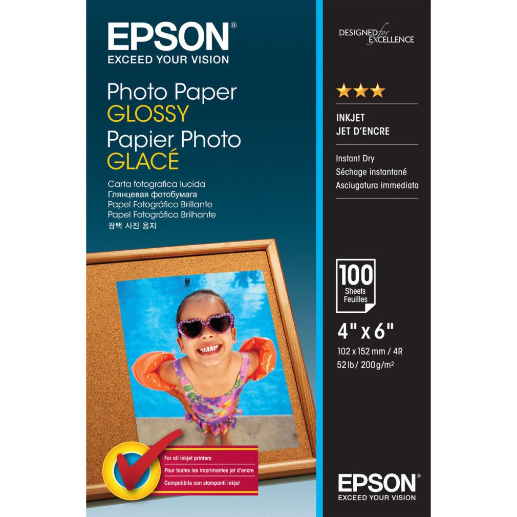 Thumbnail - Epson Fotopapier Fotopapier S042548 10,0 x 15,0 cm glänzend 200 g/qm 100 Blatt
