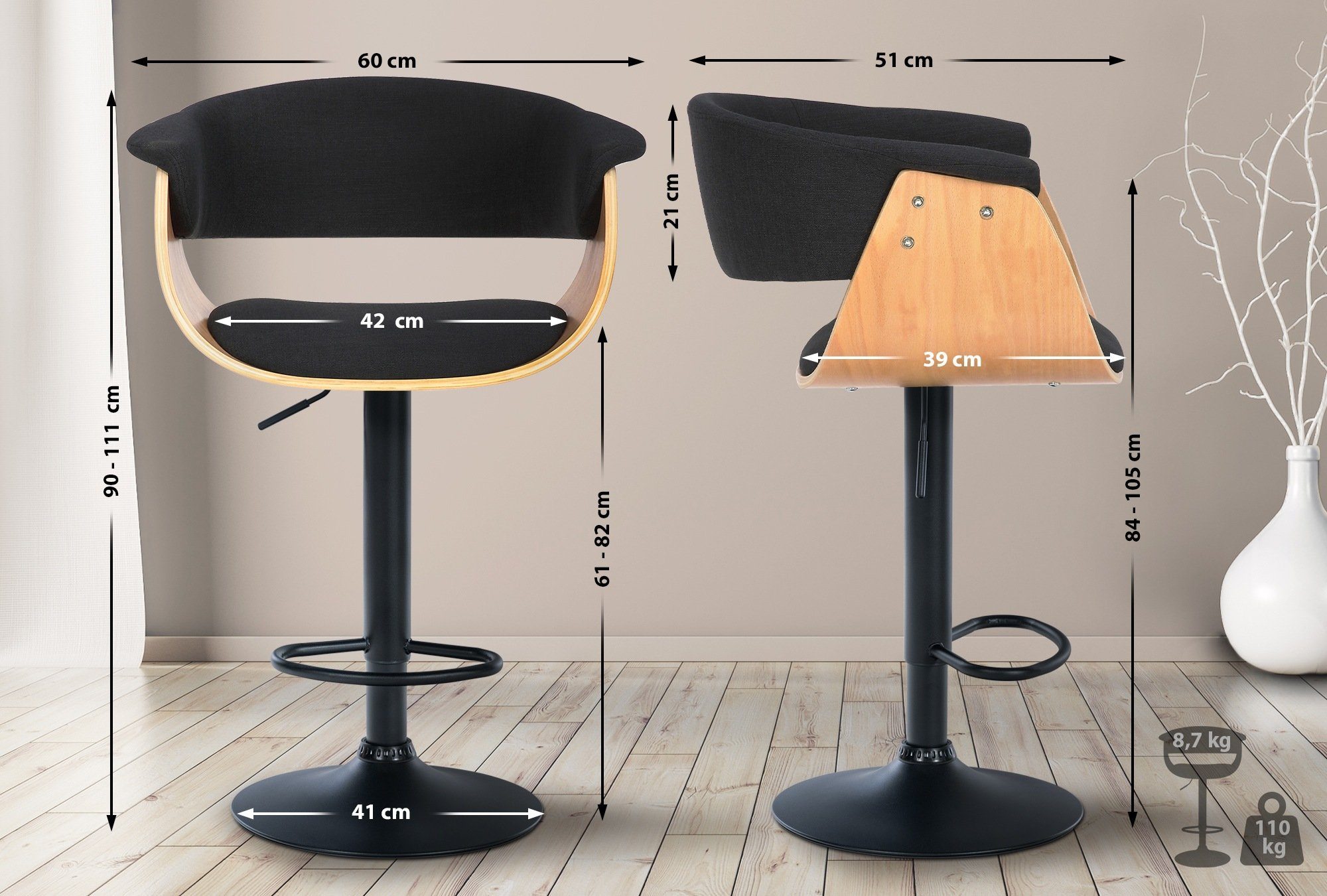 CLP Barhocker Vestal, Barstuhl 360° drehbar günstig online kaufen