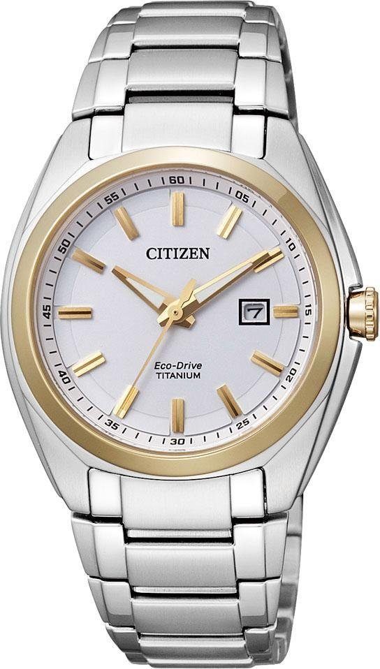 Citizen Titanuhr Super Titanium, EW2214-52A, Armbanduhr, Damenuhr, Solar