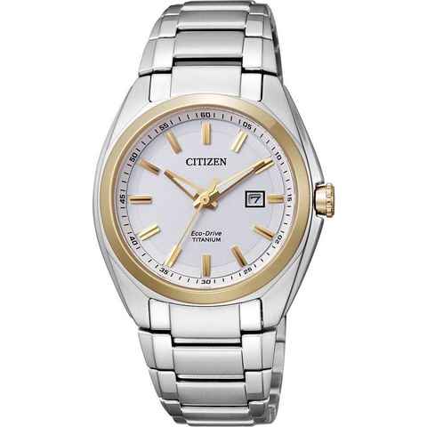 Citizen Titanuhr Super Titanium, EW2214-52A, Armbanduhr, Damenuhr, Solar