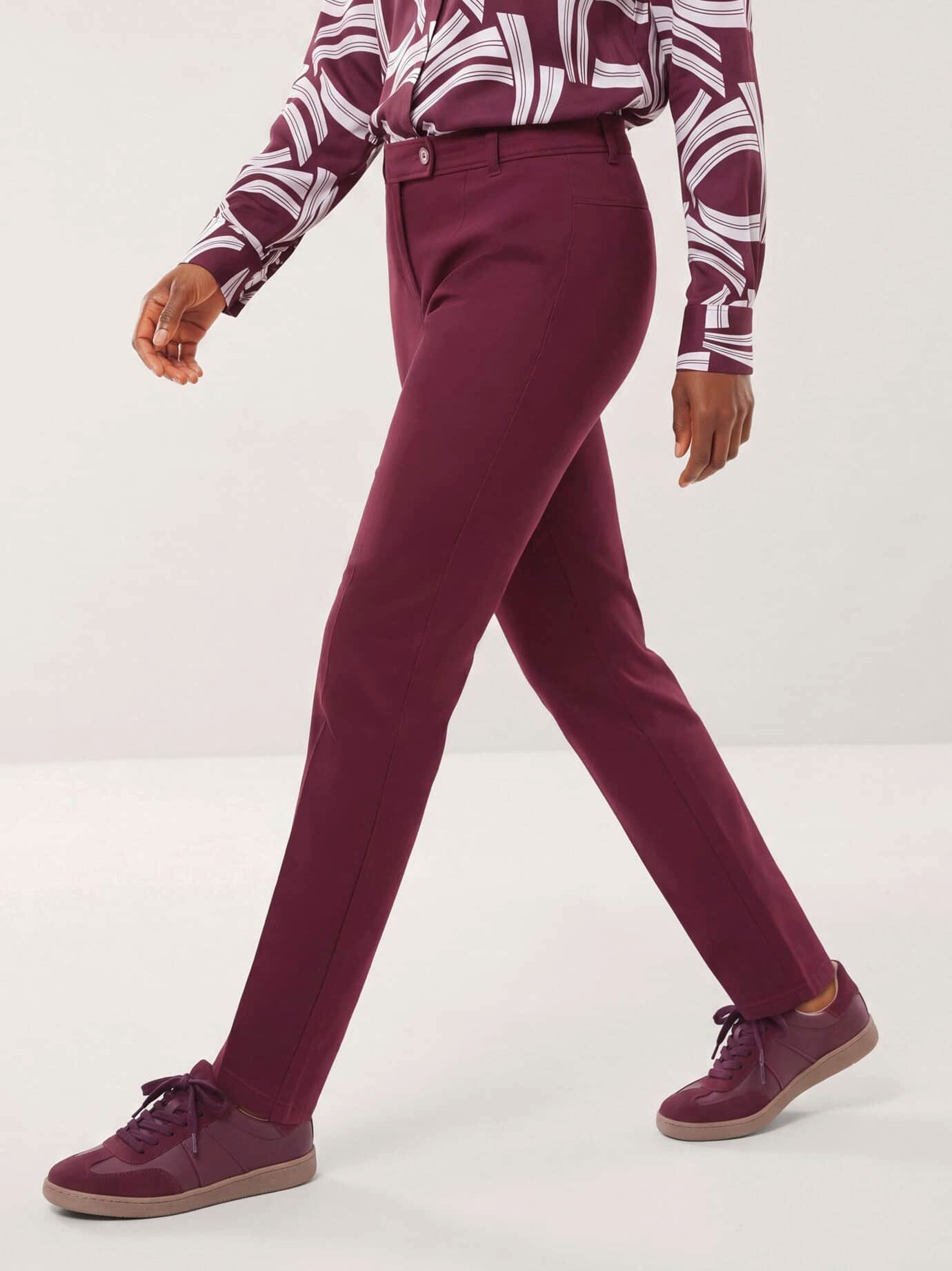 Walbusch Chinohose Damen Extraglatt Baumwollchino Regular fit, bügelfrei, Kurzgröße