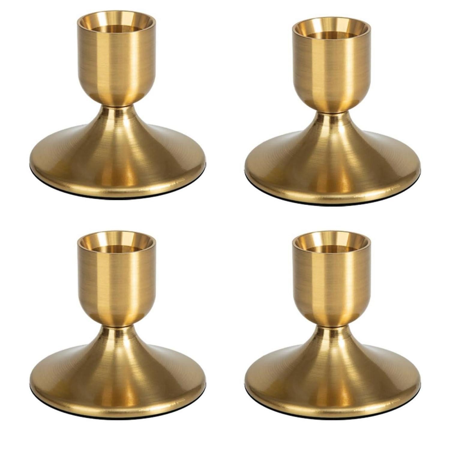 LuxusKollektion Tischkerzenhalter Goldener Kerzenständer 4er Set Vintage (4 St)