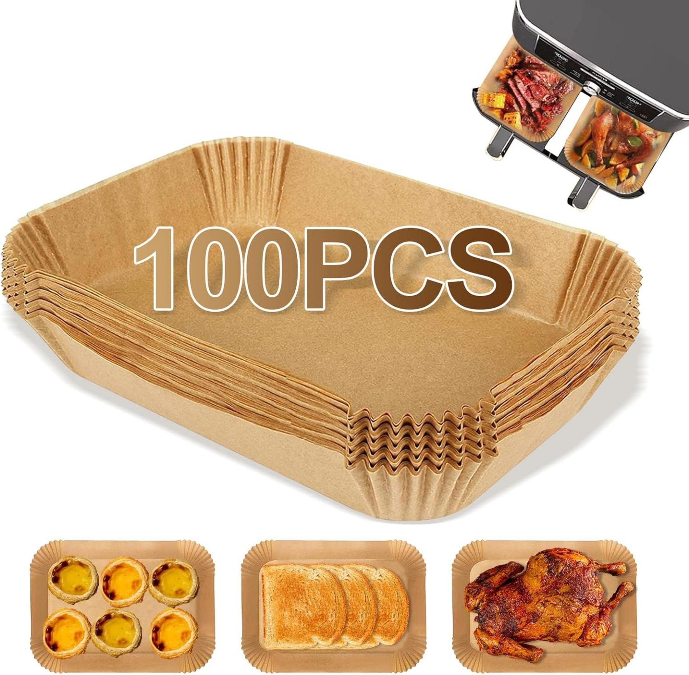 Backpapier 100 Stück Backpapier Airfryer, Backpapier für Heißluftfritteuse
