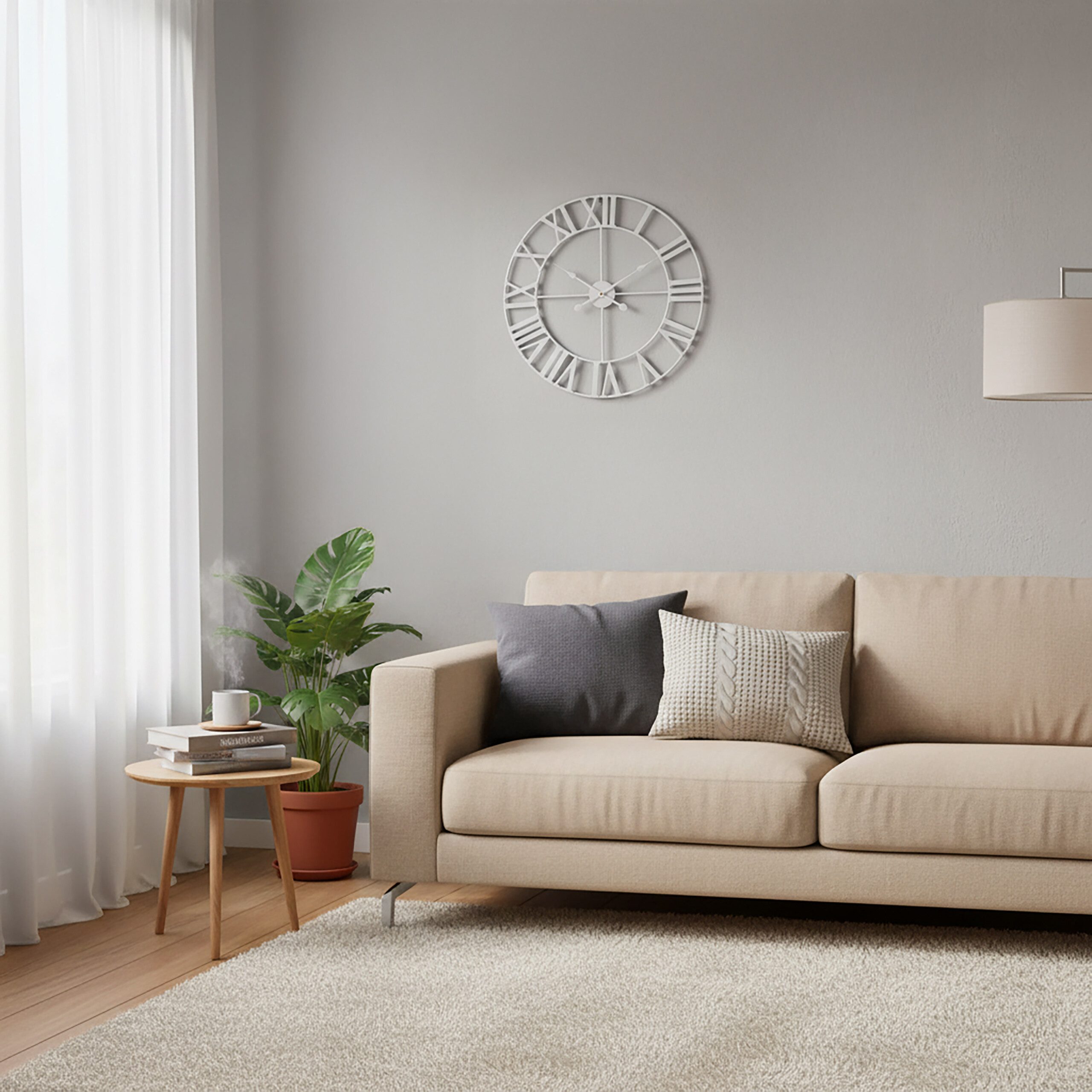 relaxdays Wanduhr mit römischen Zahle (weiß)
