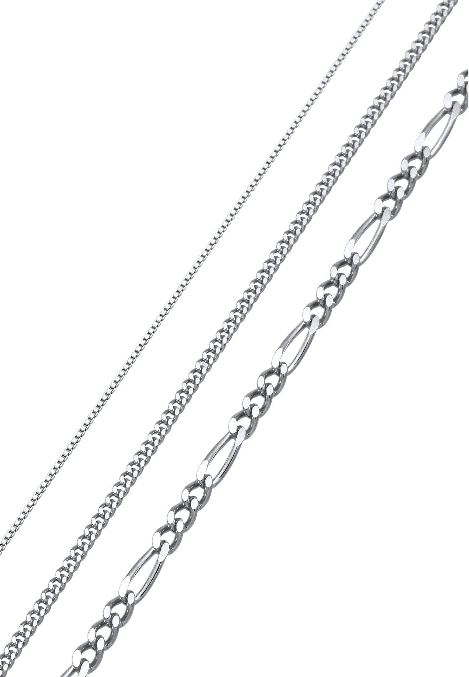 Kuzzoi Ketten-Set Herren Basic 3er Set 925 Sterling Silber