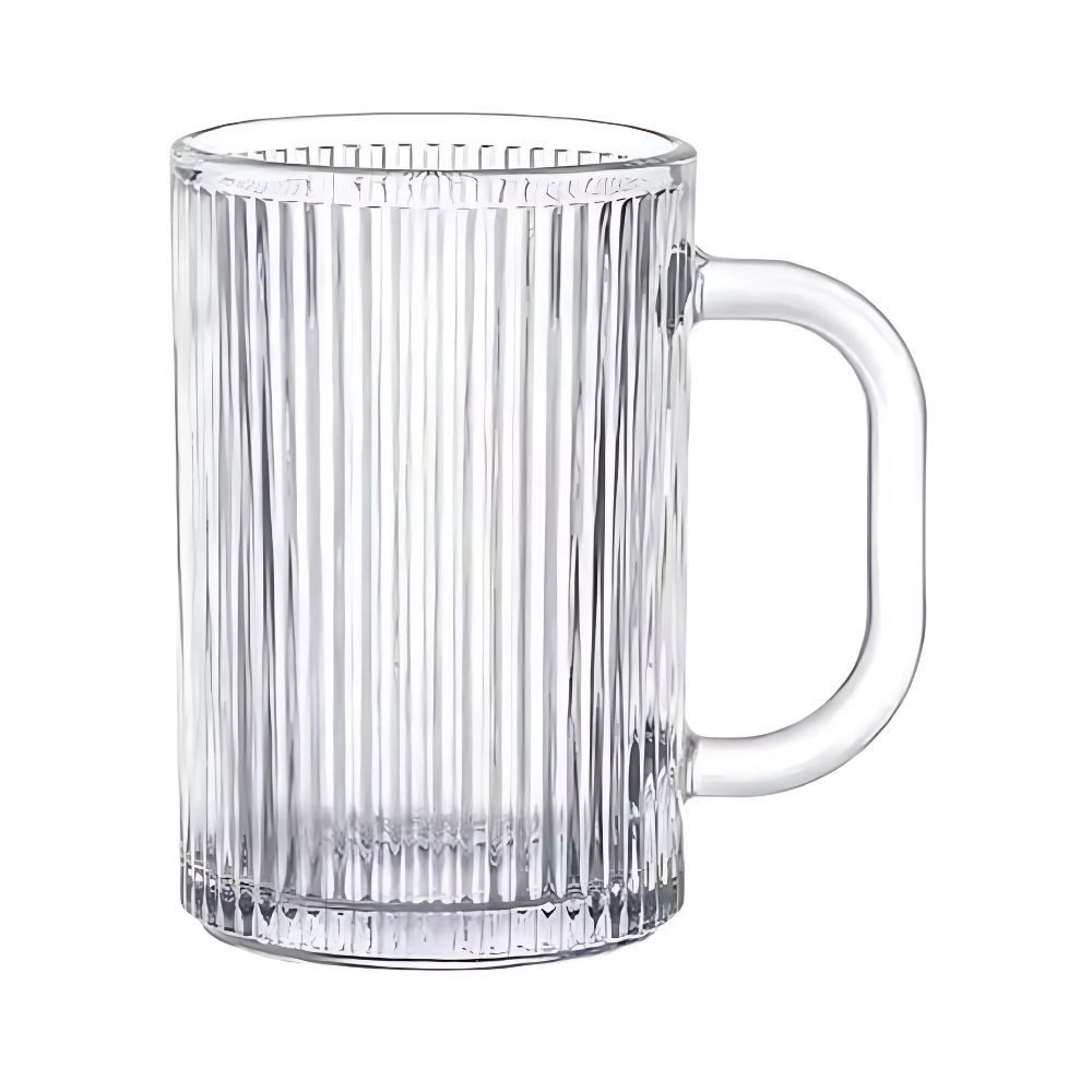 Weissberg Стекло-Set Weissberg Riffle Henkelglas 6er Glas 350ml, Glas, 6-teilig, Ideal für Saft, Longdrinks, Cocktails, Eiskaffee