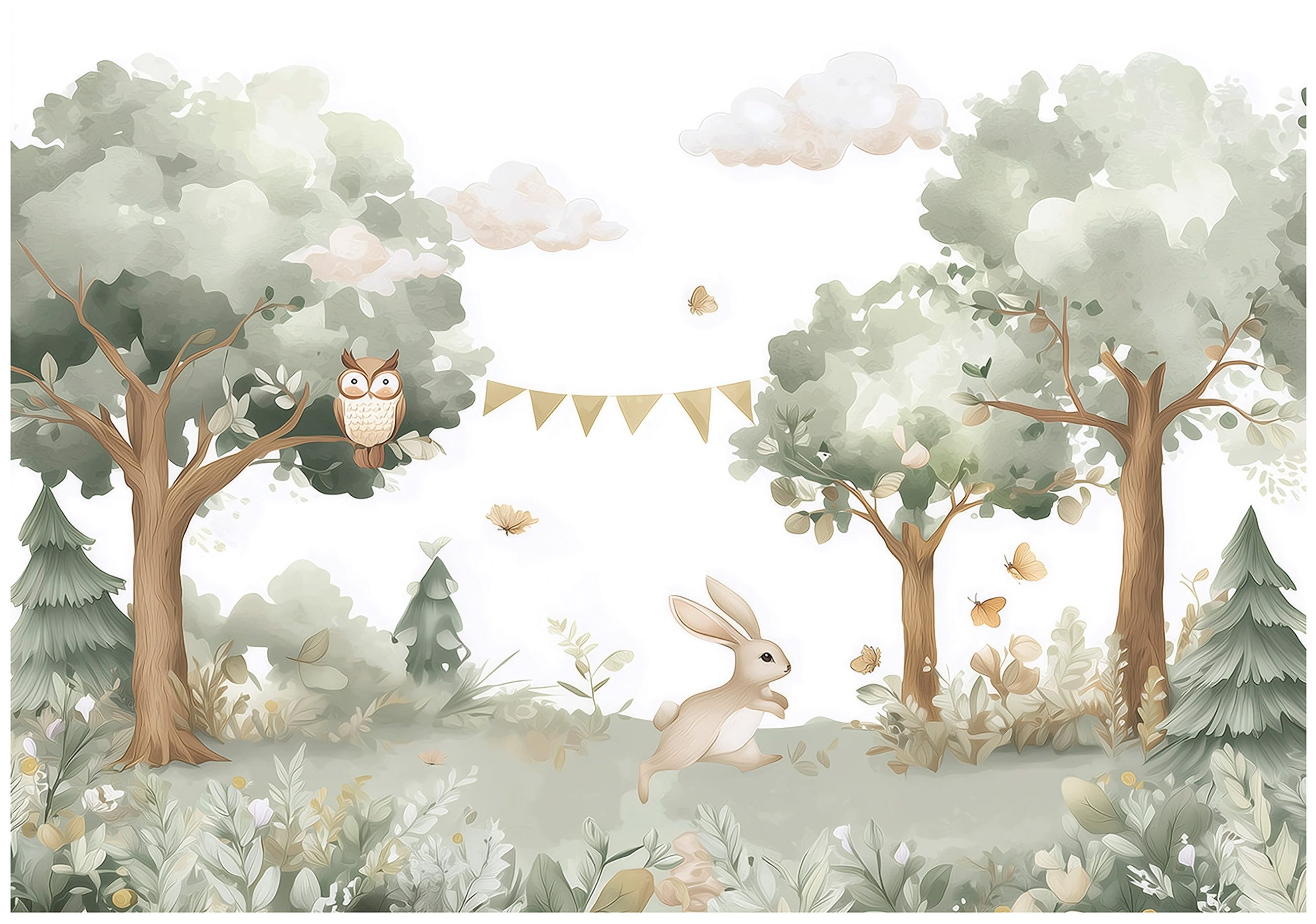 Wallarena Fototapete Kinderzimmer Tiere Kaninchen Kinder Vlies Tapete Wandt günstig online kaufen