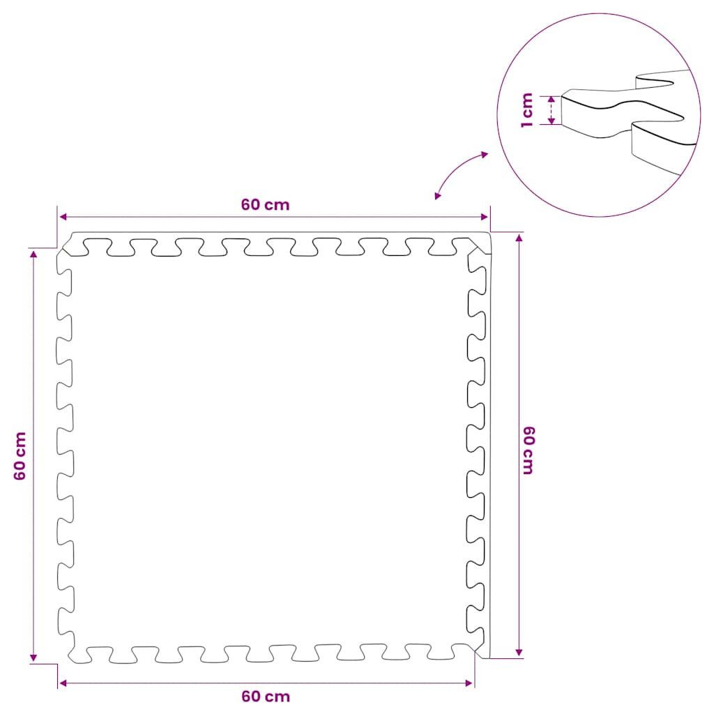 vidaXL Bodenmatte Bodenmatten 6 Stk. 2,16 m² EVA-Schaumstoff Blau