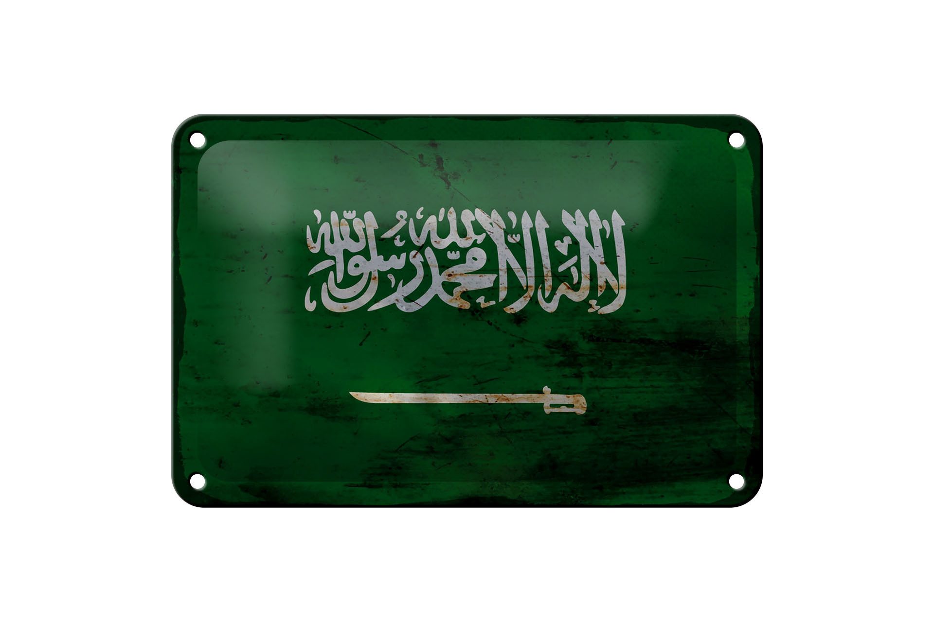 Femer GmbH Metallschild Flagge Saudi-Arabien 18x12cm Saudi Arabia Rost, (1 St), gewölbte Oberfläche, abgerundete Ecken, umgeschlagene Kanten