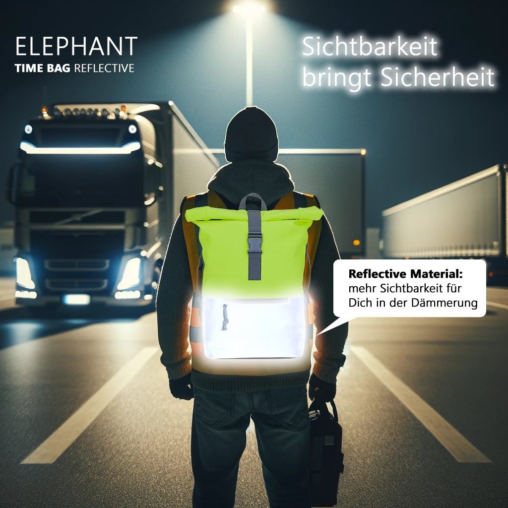 ELEPHANT Freizeitrucksack Time Bag Reflecitve Signal Neon Arbeitsrucksack, günstig online kaufen