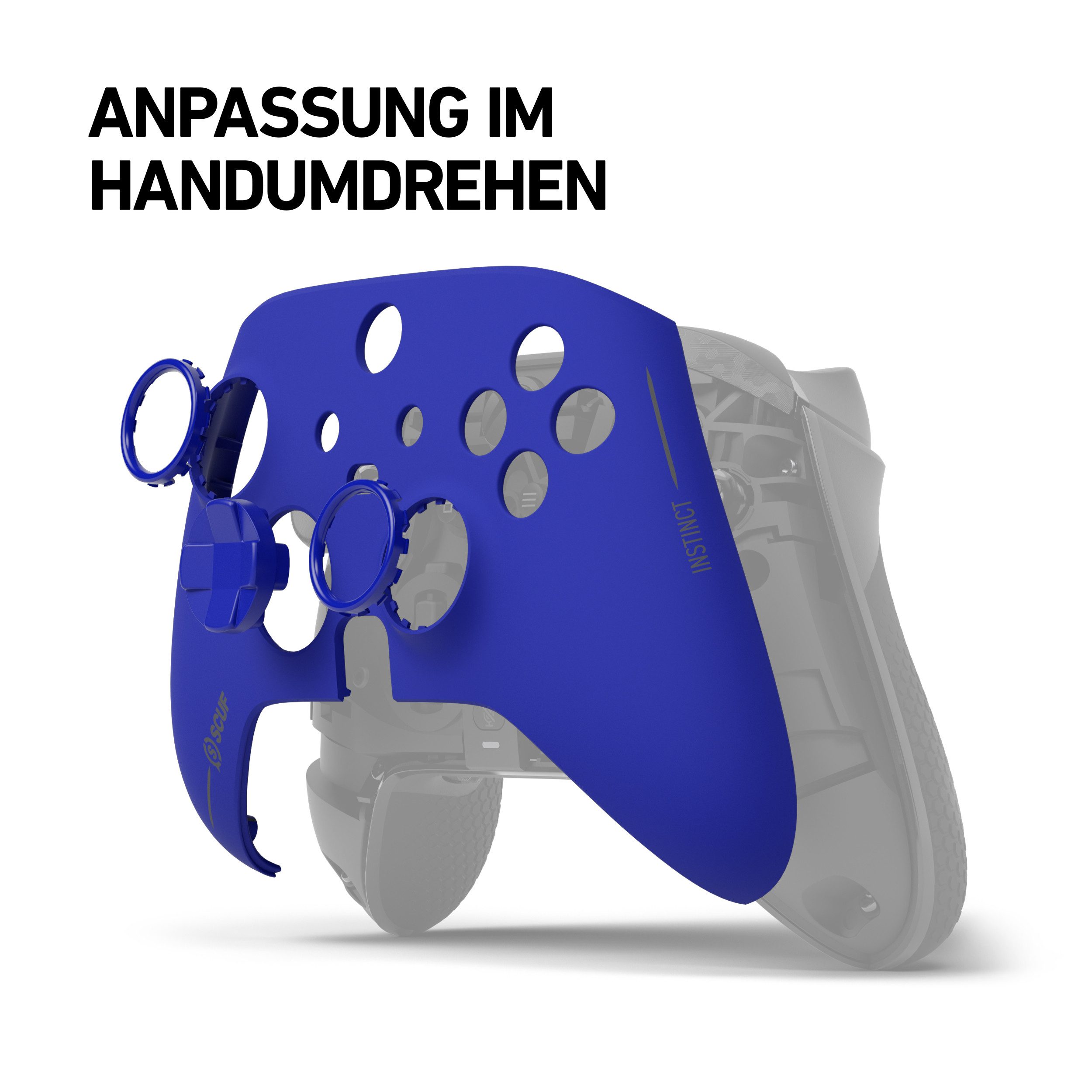 Instinct Faceplate Kit - Blue FP, Blue Ring, Blue Hybrid D-Pad Zubehor für Xbox Contoller