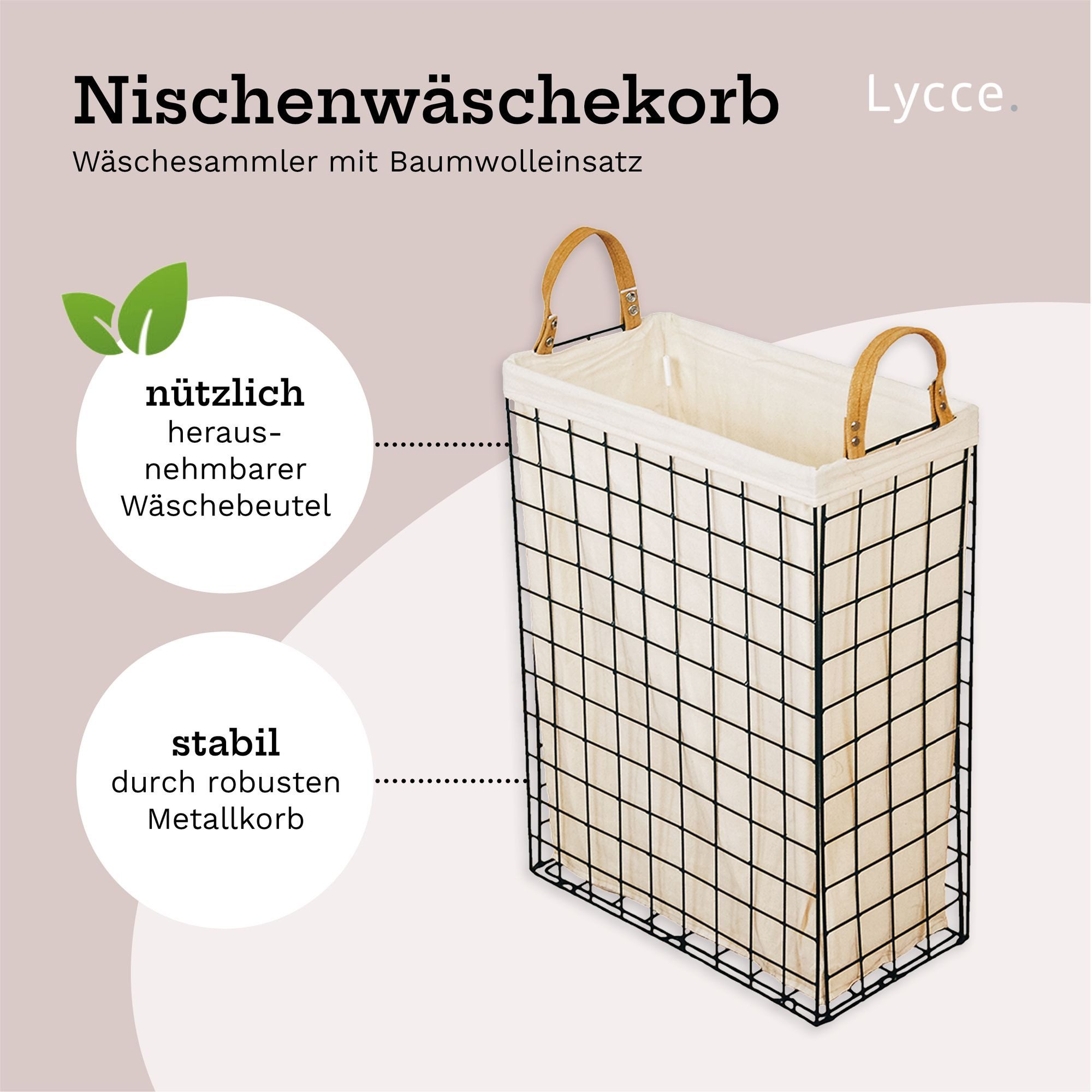 Lycce Wäschebox Wäschekorb aus Metall geflochten günstig online kaufen