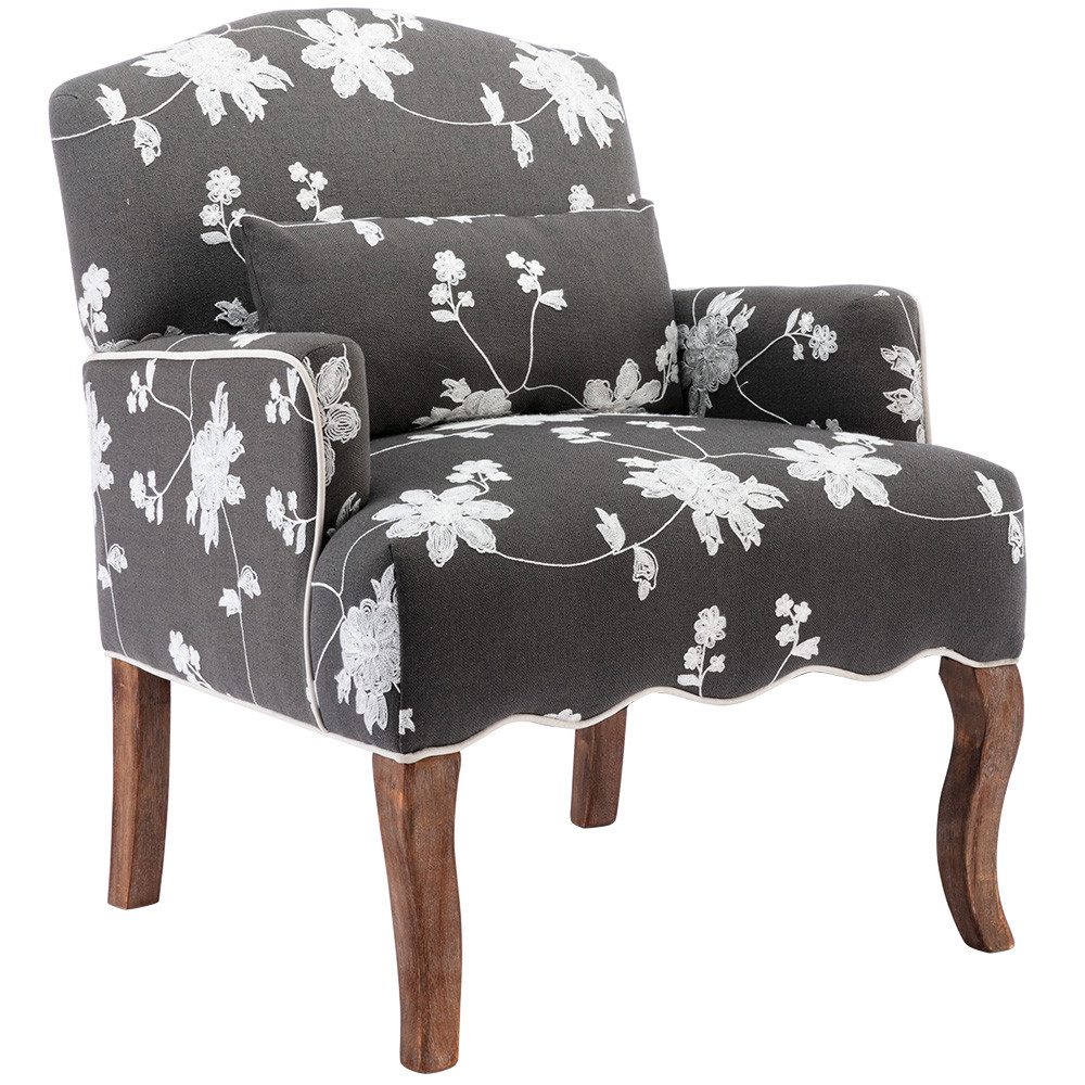 WAHSON OFFICE CHAIRS Sessel aus Leinen Retro Polstersessel mit Massivholzbe günstig online kaufen