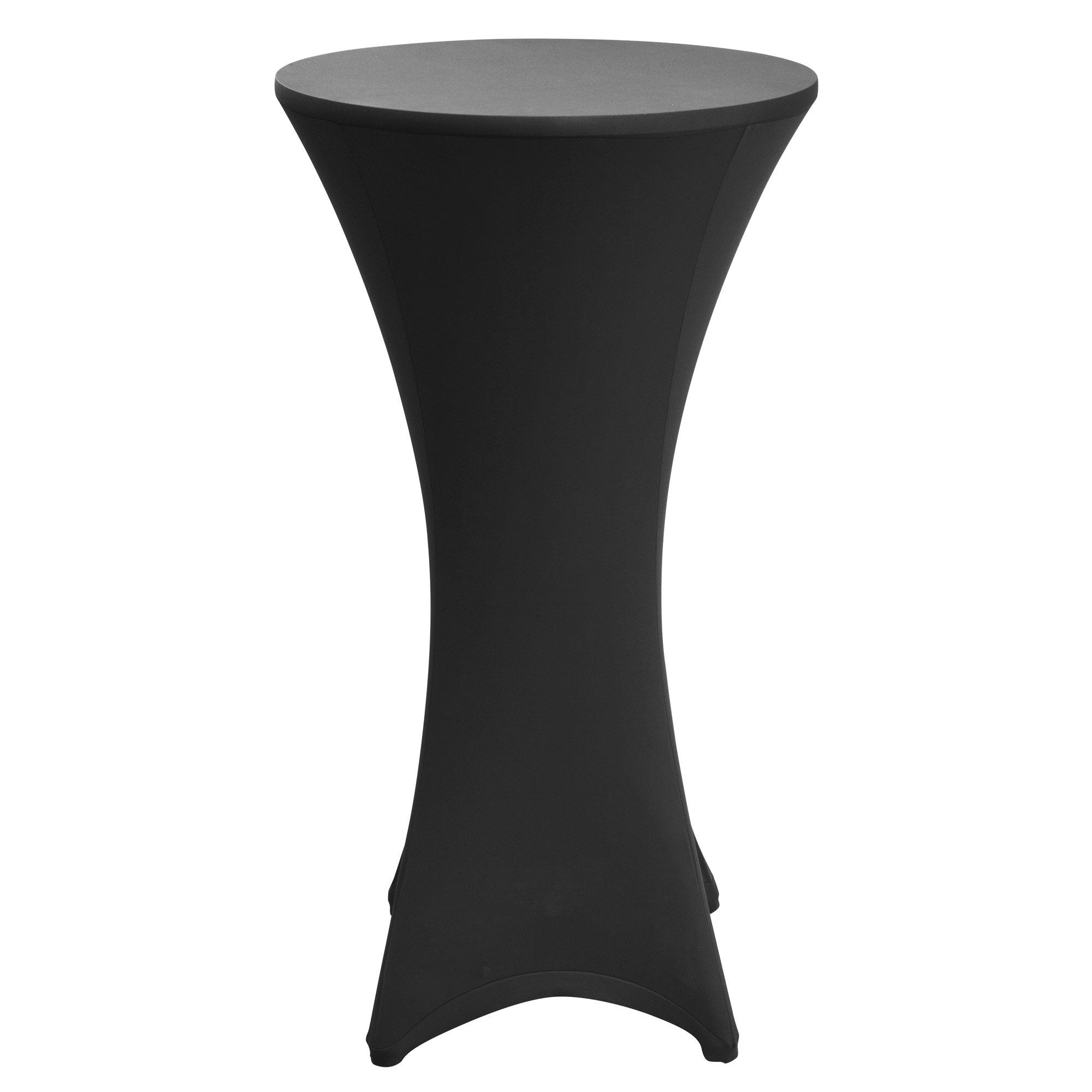 Beautissu Stehtischhusse Stretch Stehtisch Bistrotisch Husse, Ø60-65cm, Schwarz, Verstärkung im Fußbereich & 40°C waschbar, rutschfest & bügelfreie
