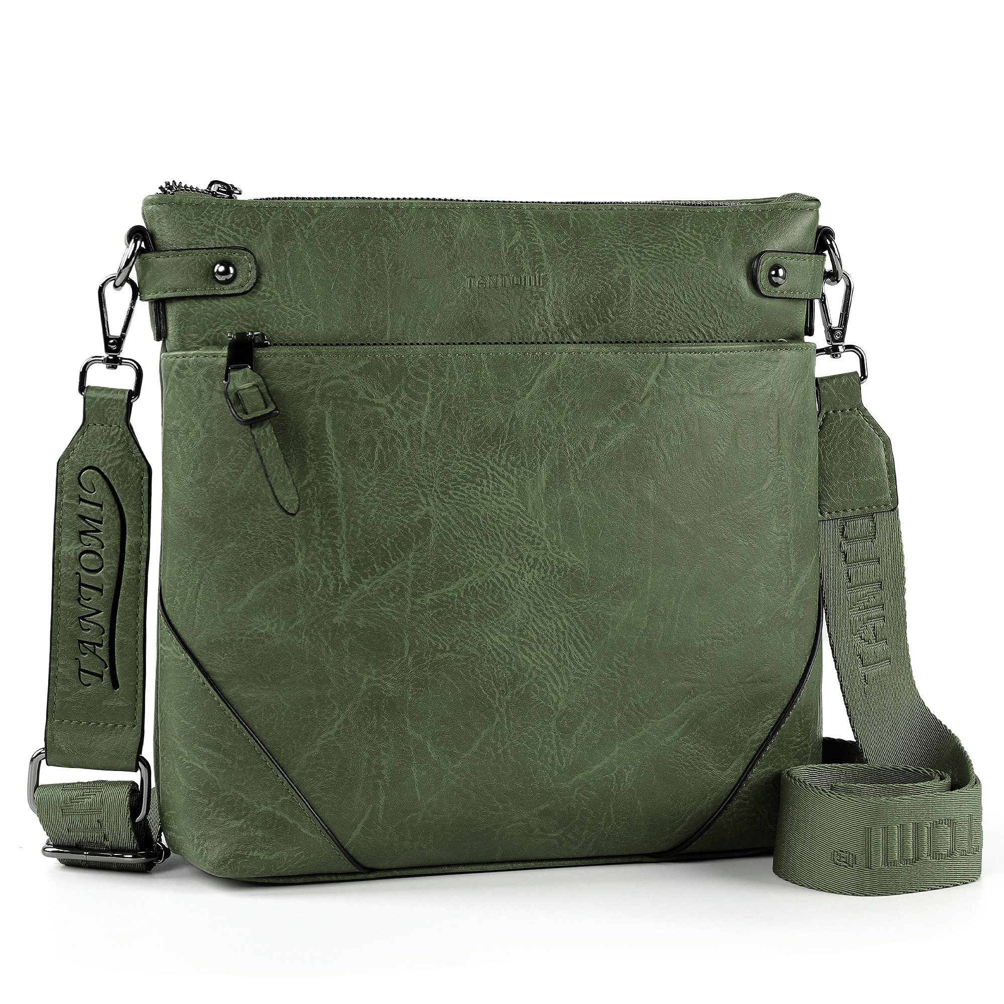 Umhängetasche Damen Schultertasche Mittelgroß mit Vielen Fächern Freizeit leicht
