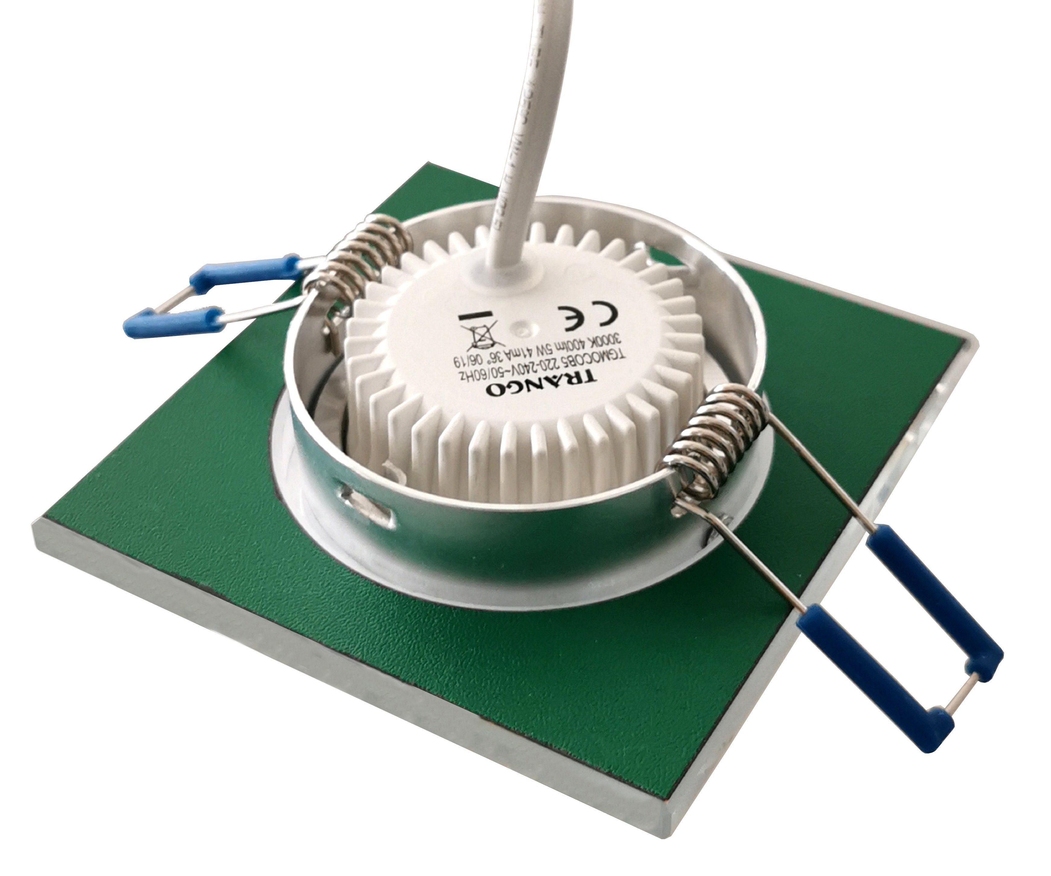 TRANGO LED-Leuchtmittel, 3er Pack MOCOB-C LED Modul 3cm Ultra flach inkl. 50cm Kabel 3000K warmweiß 5 Watt zum Austausch GU10 & MR16 Halogen Leuchtmittel Einbauleuchte, Deckenstrahler, Einbaustrahler, Deckenleuchte, 3 St.